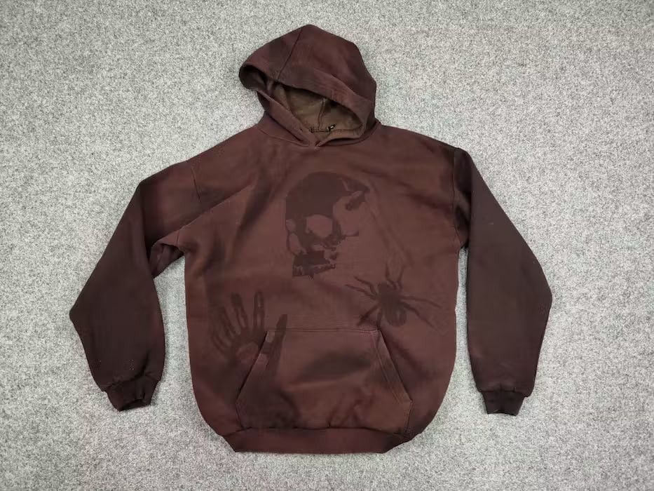 Japanese Brand 💀 Vintage 90's Sun Faded Silhouette Boxy Brown Blank Hoodie Size US M / EU 48-50 / 2 - 16 Thumbnail