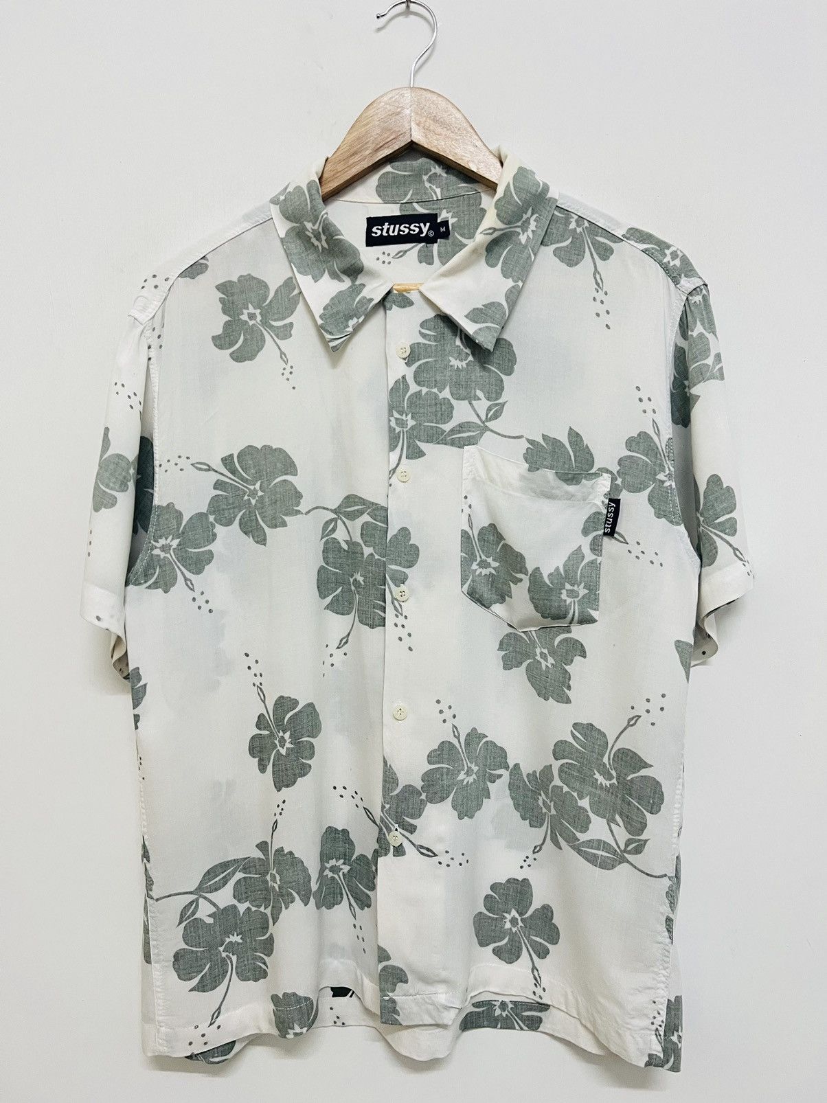 Stussy Vintage 1990s Stussy C Floral Hawaiian Camp Collar Shirt Size US M / EU 48-50 / 2 - 2 Thumbnail