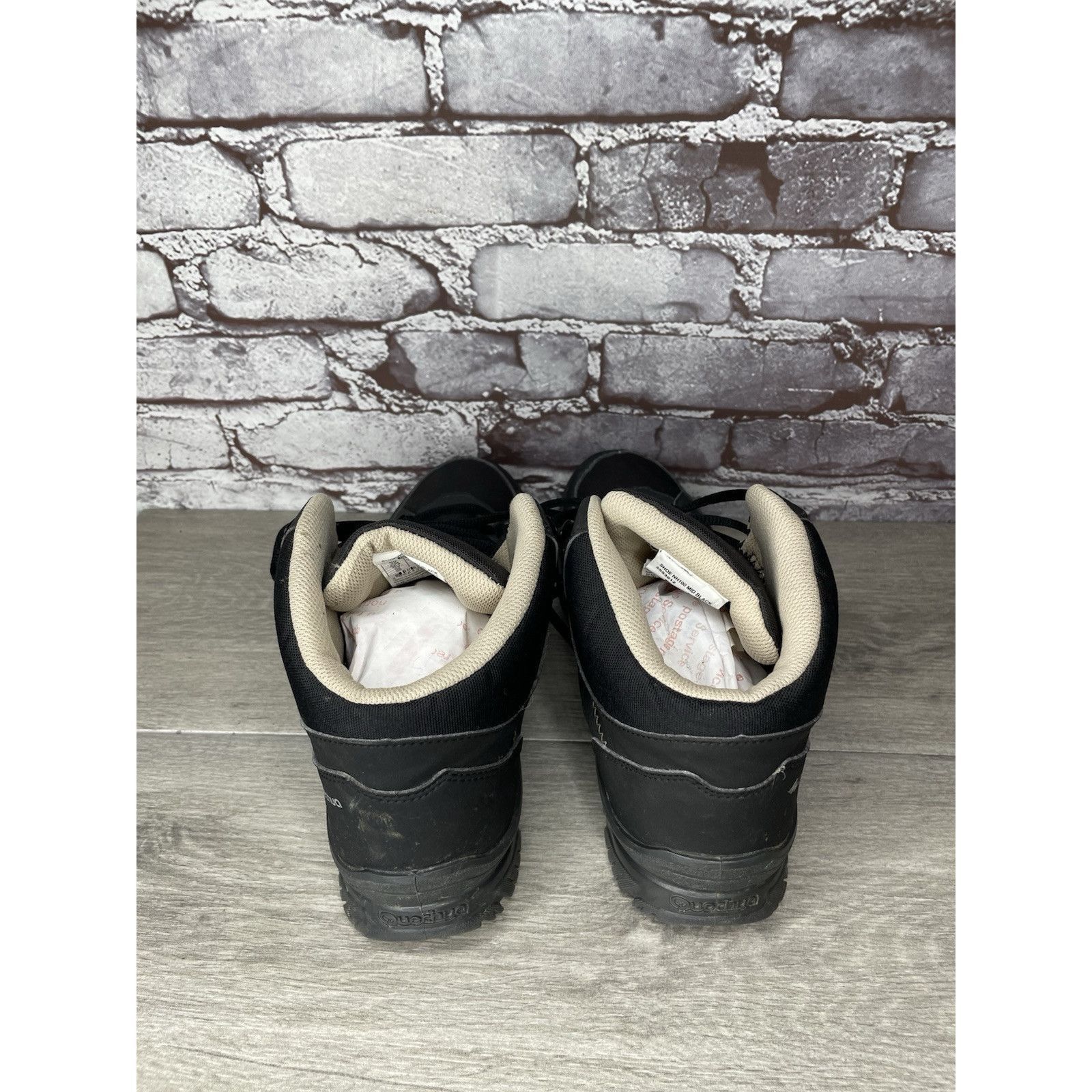 Other Quechua NH100 Black Mesh Lace Up Synthetic Mid Hiking Boots Size US 11.5 / EU 44-45 - 6 Thumbnail