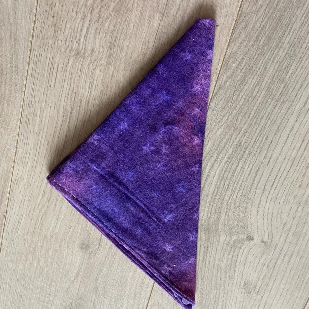 Designer Purple Star Dog Bandana Size ONE SIZE - 2 Thumbnail