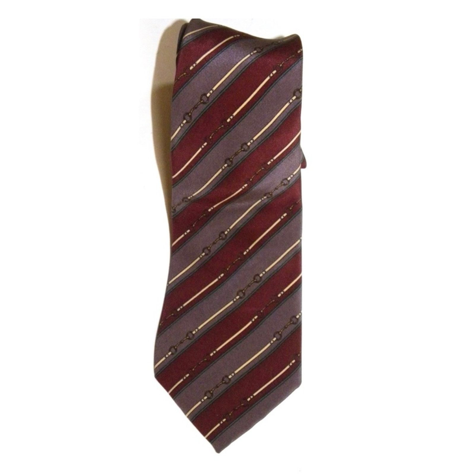 Geoffrey Beene × Vintage VTG 70s Italian Silk EQUESTRIAN Tie Mauve Burgundy Size ONE SIZE - 2 Thumbnail