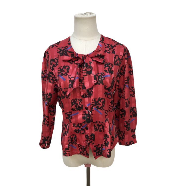 Balmain Balmain Patterned Tie Neck Blouse Size S Size S / US 4 / IT 40 - 1 Thumbnail