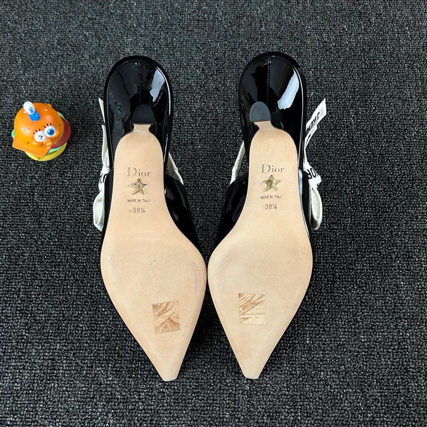 Dior Dior Black Patent Leather Logo Strap Heels 38.5 Size US 8 / IT 38 - 6 Thumbnail