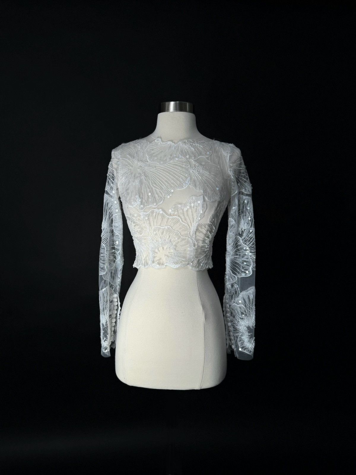 Other Preloved US 0 Embroidered lace Anna Augusta Bridal Cape Size XS / US 0-2 / IT 36-38 - 1 Thumbnail