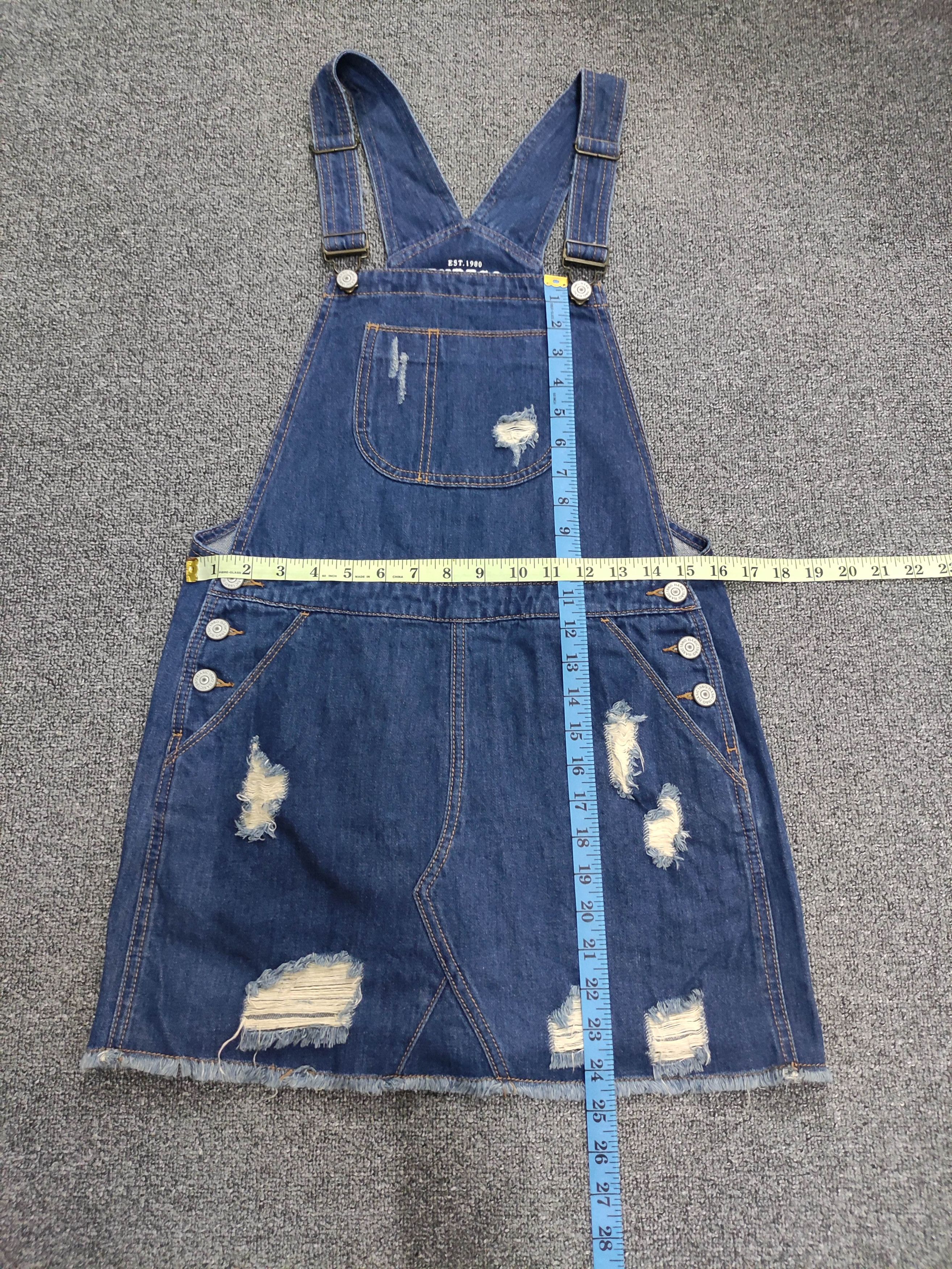 Indigo Vintage Indigo distressed Overall Short Skirts Jumpsuits Size 32" / US 10 / IT 46 - 12 Thumbnail