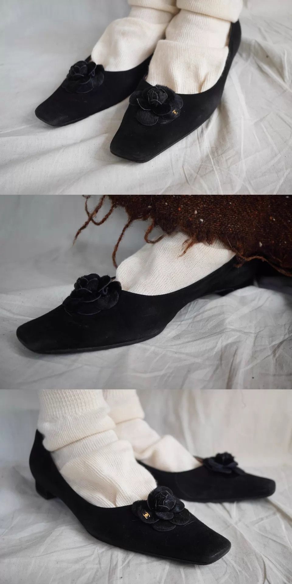 Chanel CHANEL 2000s Camellia Camel Square Toe Flat 38.5 Size US 8 / IT 38 - 9 Thumbnail