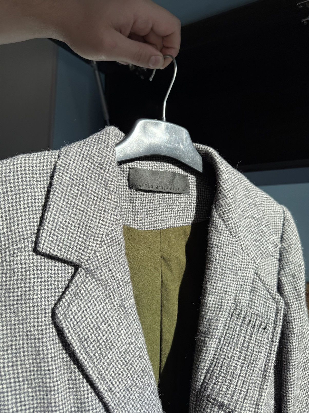 Haider Ackermann Haider Ackeramnn Gingham Houndstooth Wool Blazer Jacket Size S / US 4 / IT 40 - 4 Thumbnail