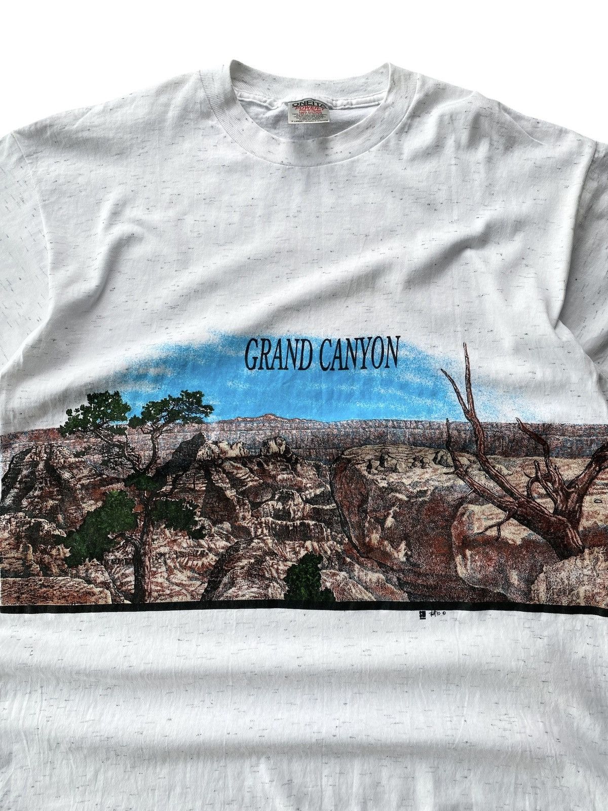 Band Tees × Rap Tees × Vintage 🔥RARE🔥 vintage 1992 grand canyon art nature tee by Oneita Size US XL / EU 56 / 4 - 3 Thumbnail