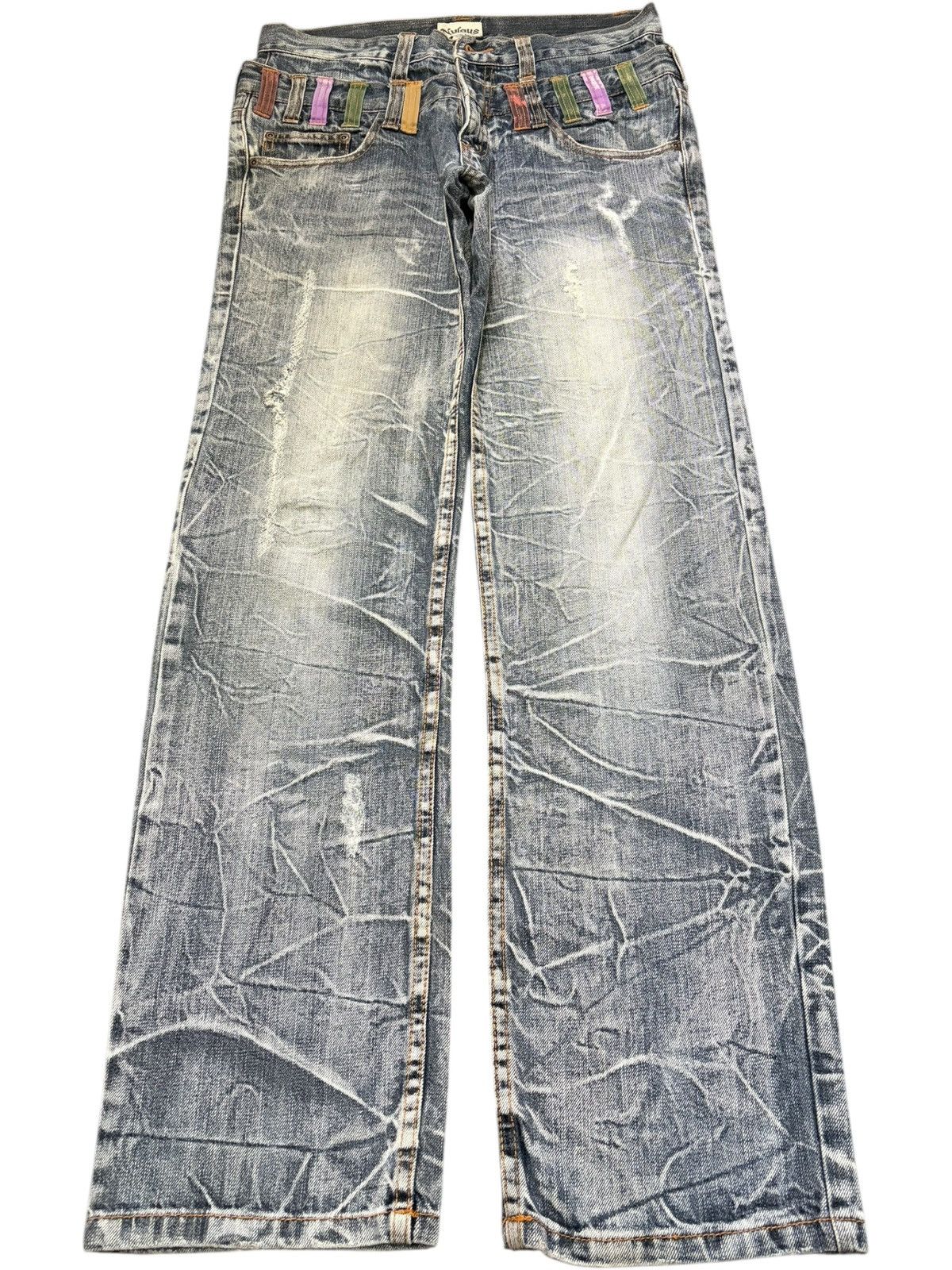 Edwin Vintage Japanese Nylaus Double Waist Distressed Jeans Size US 31 - 1 Thumbnail