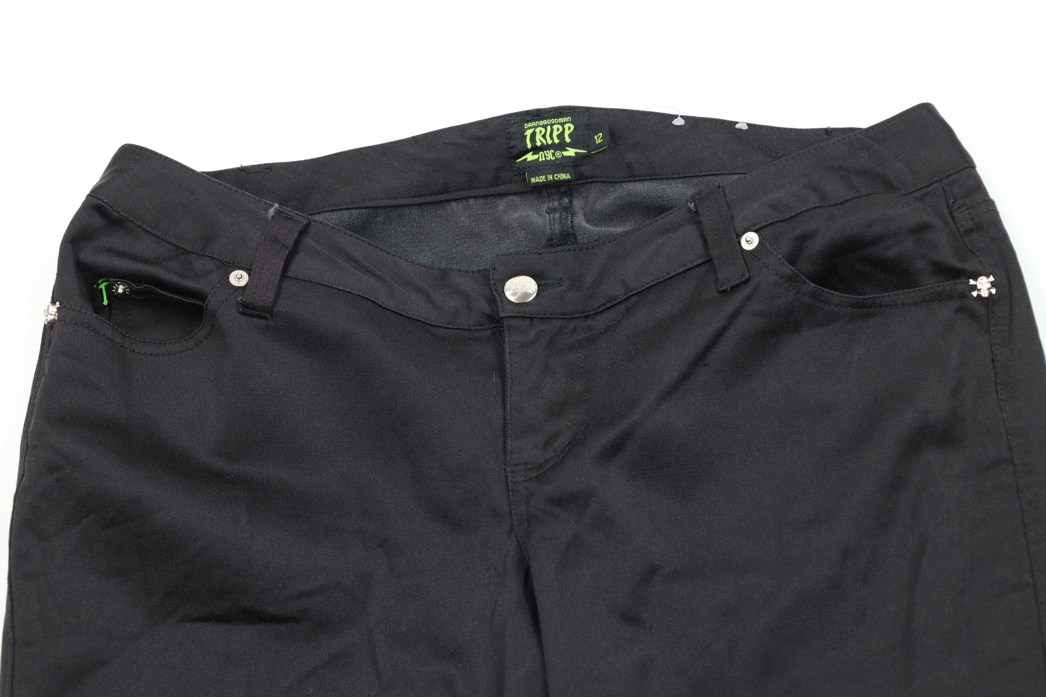 Vintage 90s Y2K Tripp NYC Stretch Capris Jeans Pants Black