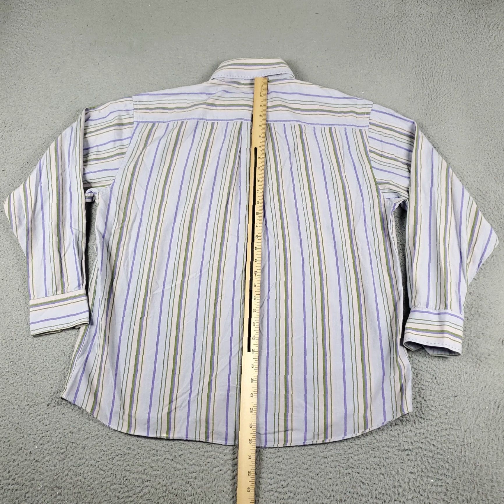 BUGATCHI Bugatchi Mens Shirt Large Purple Striped Button-Up Long Sleeve Casual Business Formal Wedding Workwear Size US L / EU 52-54 / 3 - 3 Thumbnail