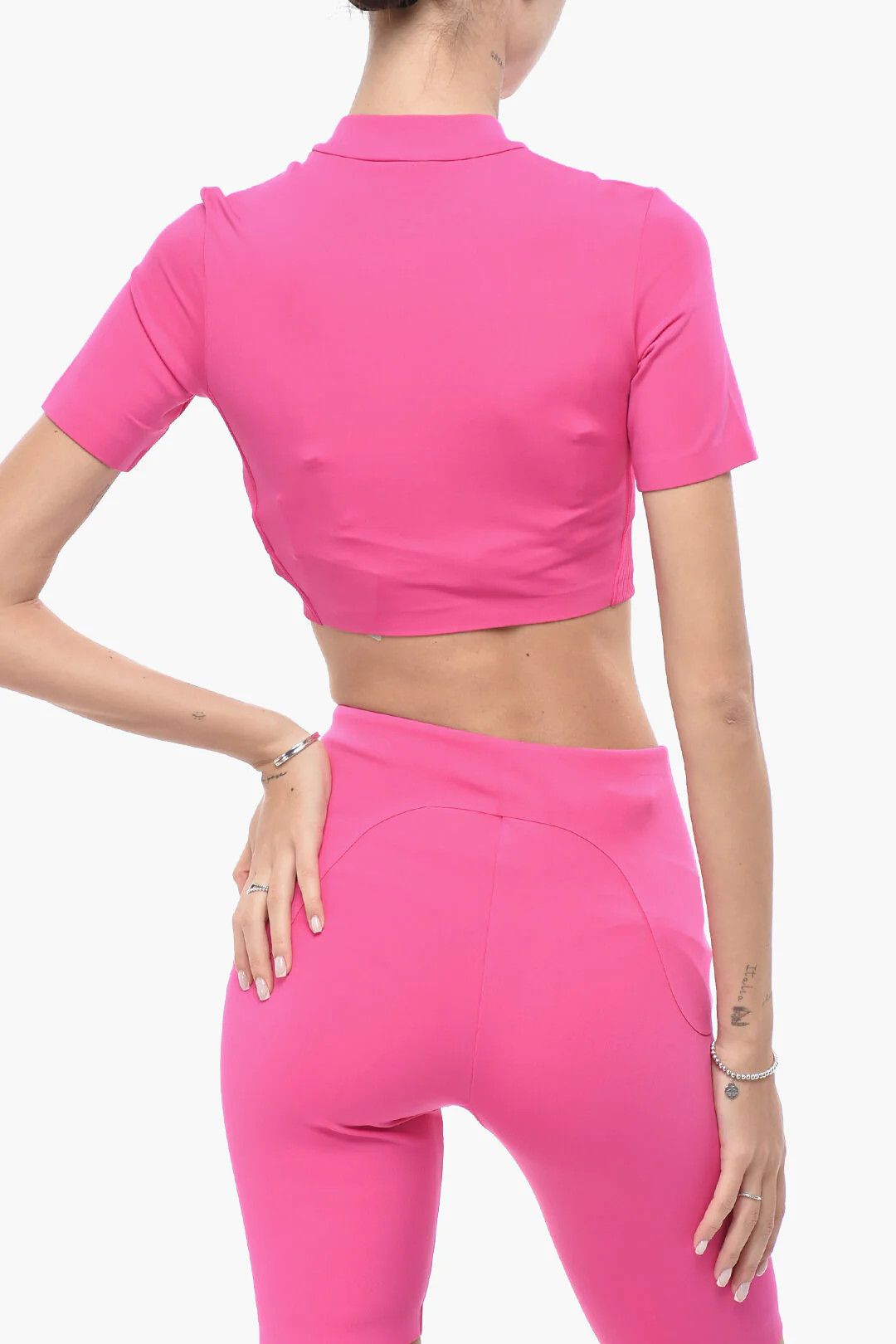 Off-White og1mm0426 Technical Fabric Crop T-Shirt in Pink Size XS / US 0-2 / IT 36-38 - 2 Thumbnail