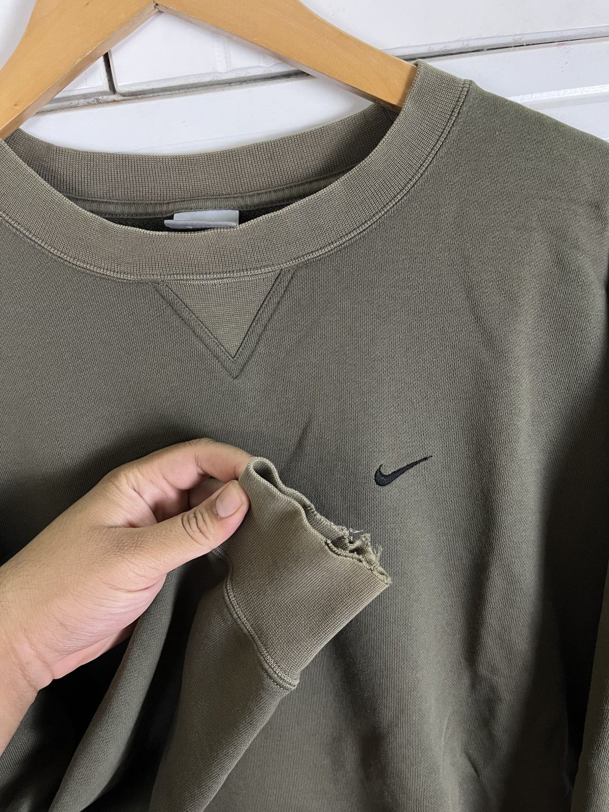 Vintage Nike Small Swoosh Olive Green