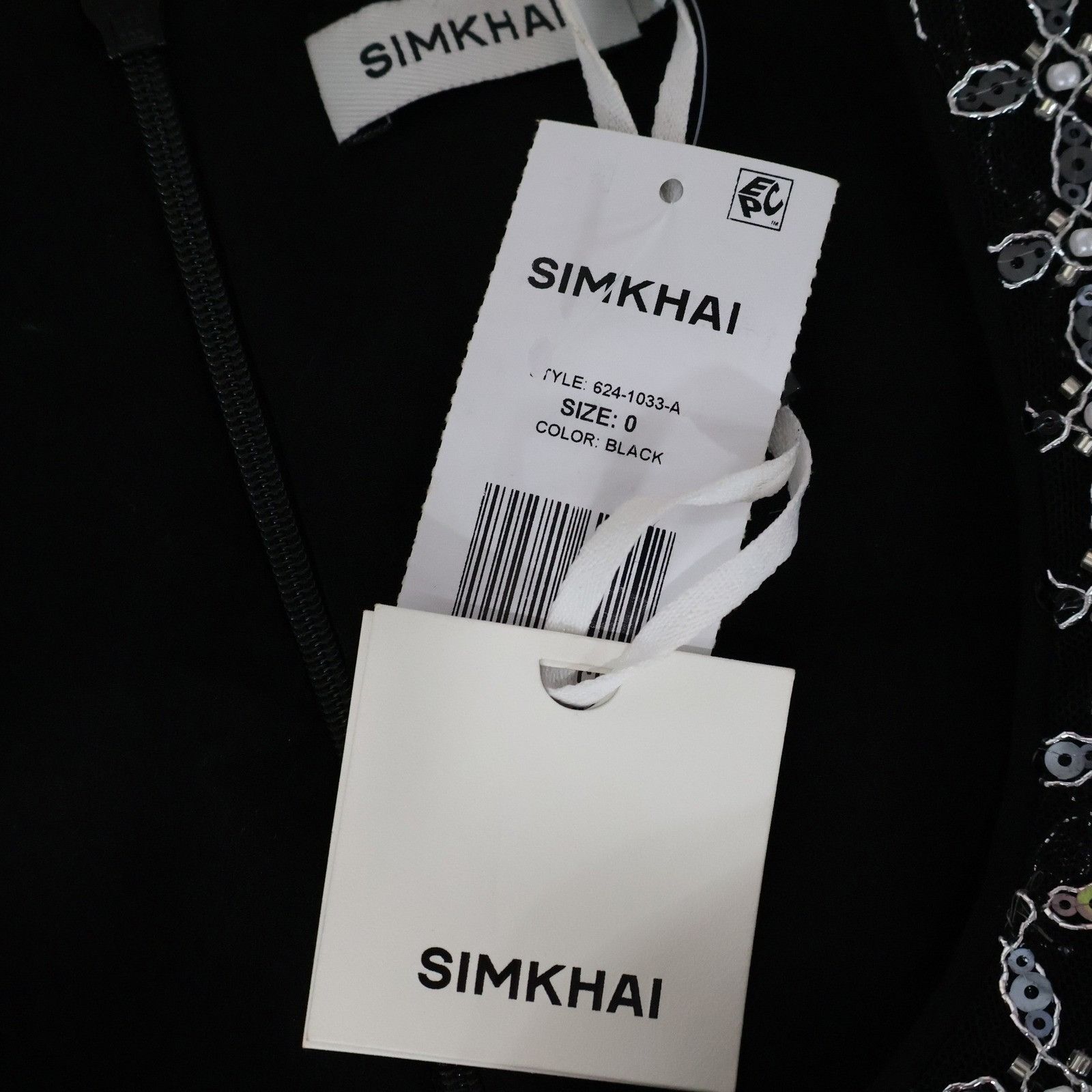 Simkhai SIMKHAI Vivalie Embellished Mini Dress Womens 0 Black NWT Size XS / US 0-2 / IT 36-38 - 10 Thumbnail