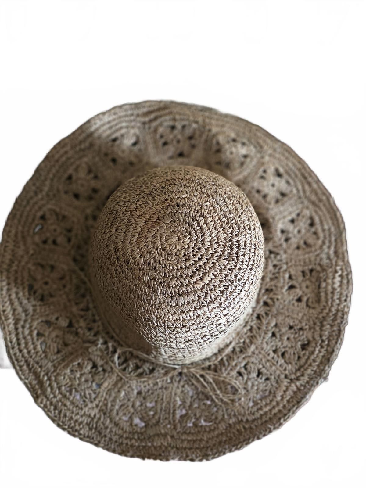 Other Tropical Trends Straw Sun Hat Floral Brim One Size Boho Fun Size ONE SIZE - 6 Thumbnail