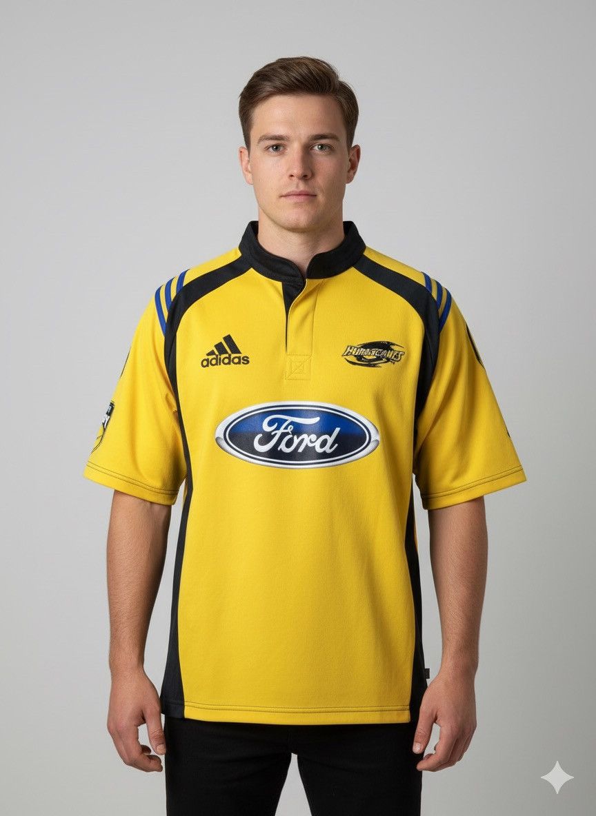 Adidas 🔥Vintage 2000s Hurricanes Rugby Super 12 Jerseys Size US L / EU 52-54 / 3 - 1 Thumbnail