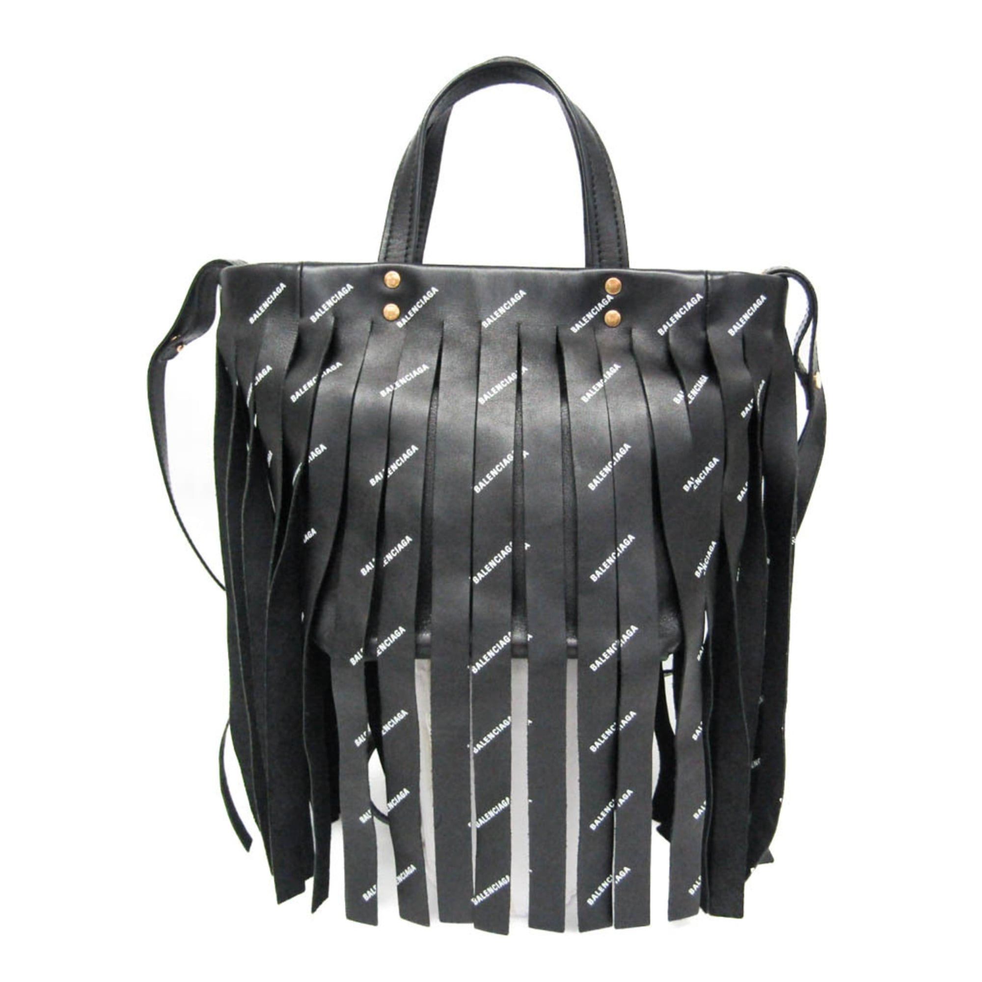 Balenciaga Balenciaga Laundry Cabas XS Fringe 517842 Women's Leather Handbag,Shoulder Bag Black Size ONE SIZE - 1 Thumbnail
