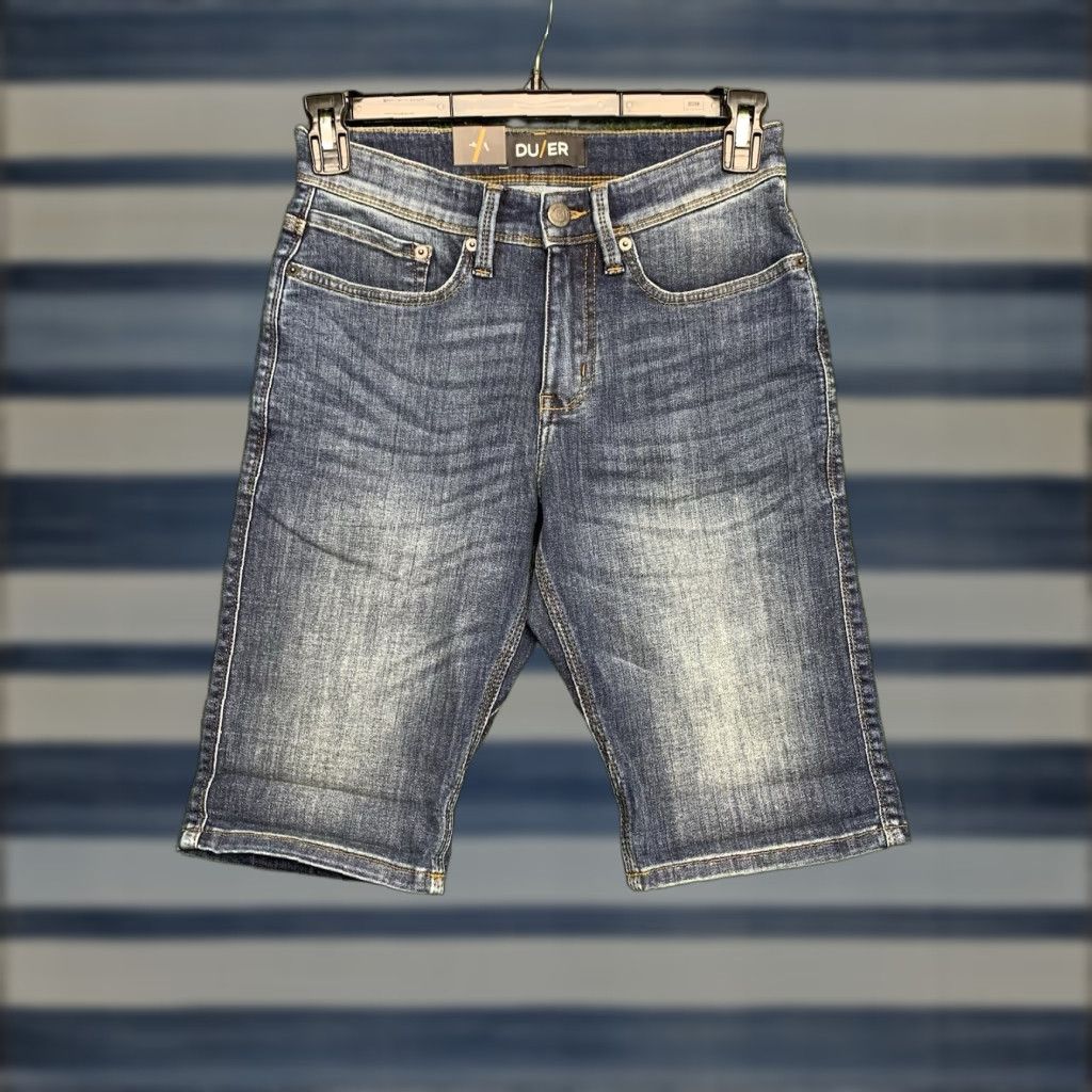 DUER Duer Slim Fit Denim Shorts Mens 28 Blue Casual Biker 90s Stretch Cotton Spandex Size US 28 / EU 44 - 1 Thumbnail