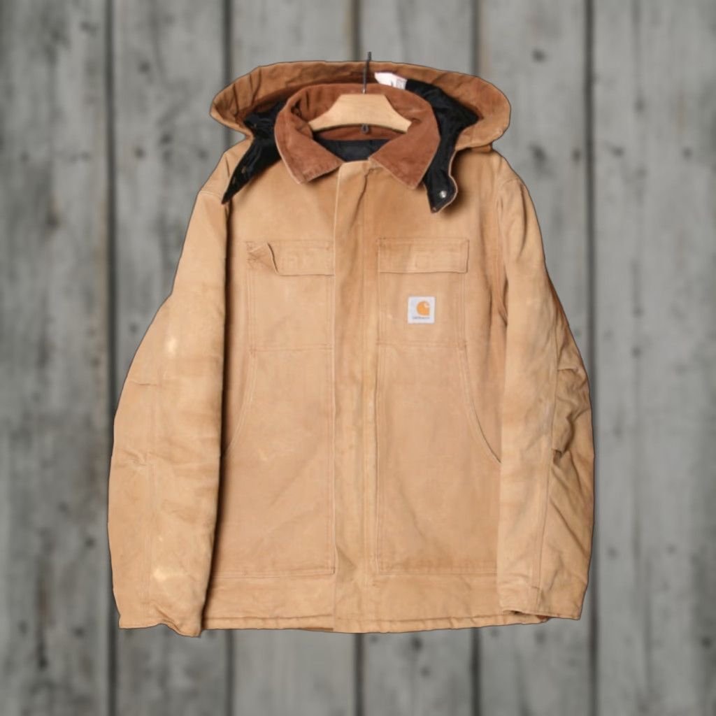 Carhartt VINTAGE Carhartt Jacket Duck Canvas Arctic Quilt Lined Hood Sz. 46R Brown C03BRN A02 46 Regular Mens Size US S / EU 44-46 / 1 - 1 Thumbnail