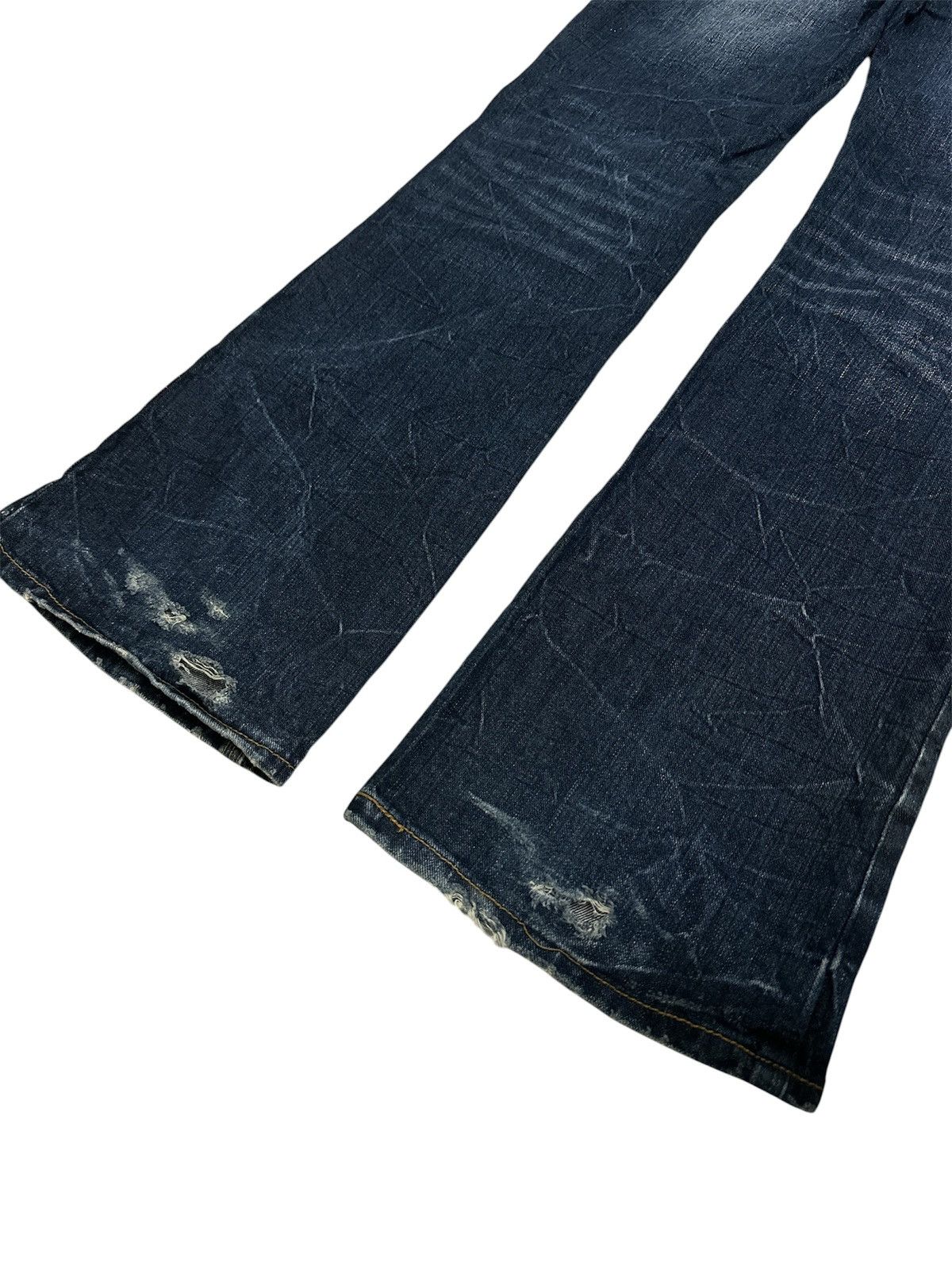 GOA 2000s Distressed Flare Jeans Clawmark Y2K Lgb Jnco Style Size US 33 - 3 Thumbnail