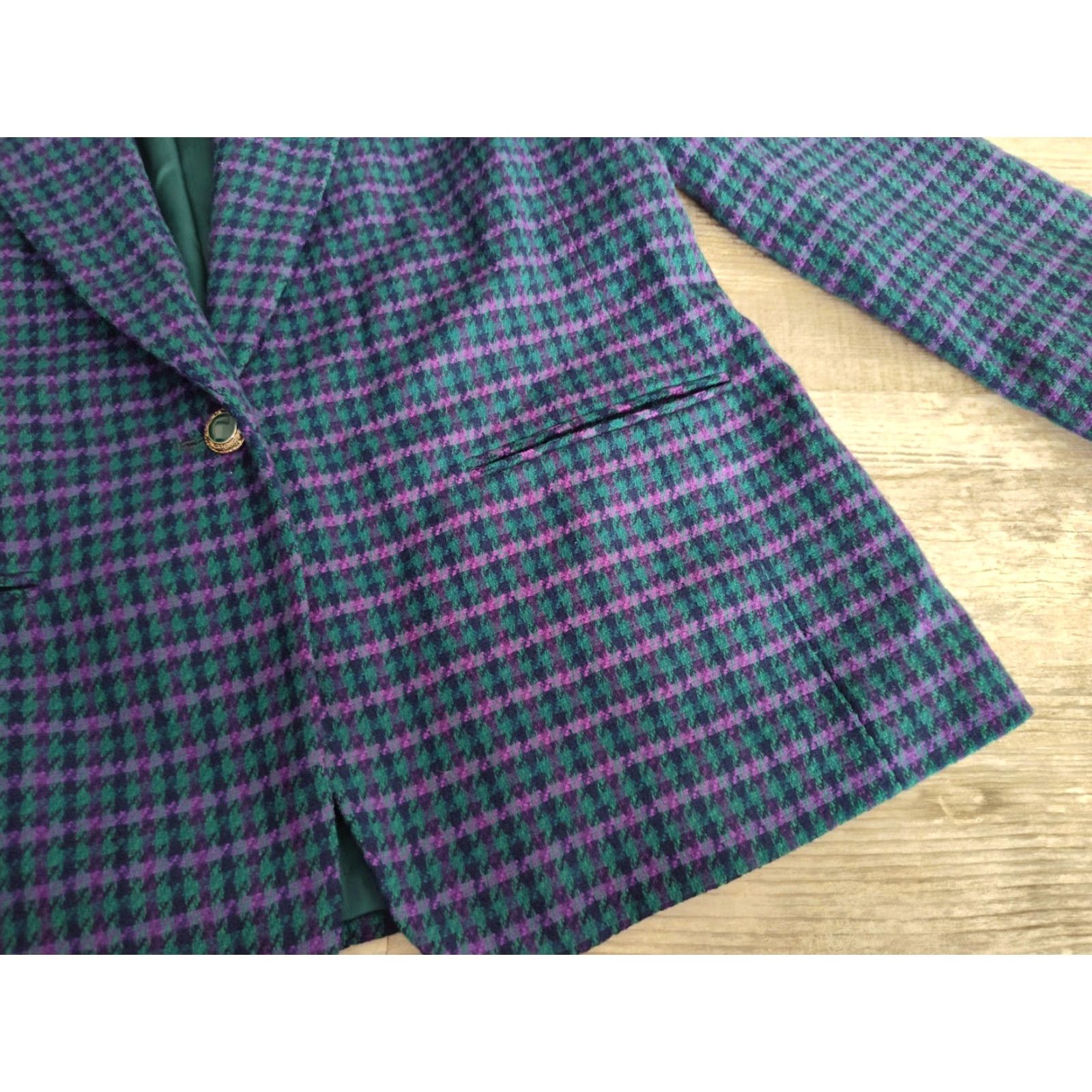 Pendleton Vintage Pendleton Women's Blazer Jacket Houndstooth Wool Size 12 USA Made Formal Business Size XL / US 12-14 / IT 48-50 - 4 Thumbnail