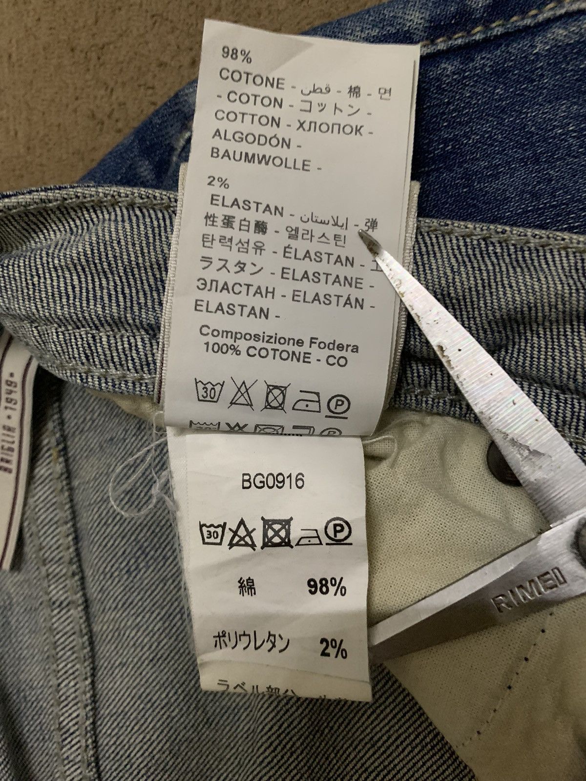 Other Y2K Briglia 1949 Slim Fit Patched Distressed Grunge Jeans Size US 30 / EU 46 - 21 Thumbnail