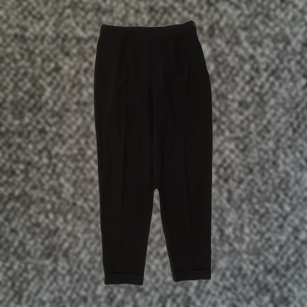 Vintage VINTAGE Womens Suit Trousers Black W28 L27 AF26 Size 28" / US 6 / IT 42 - 1 Thumbnail
