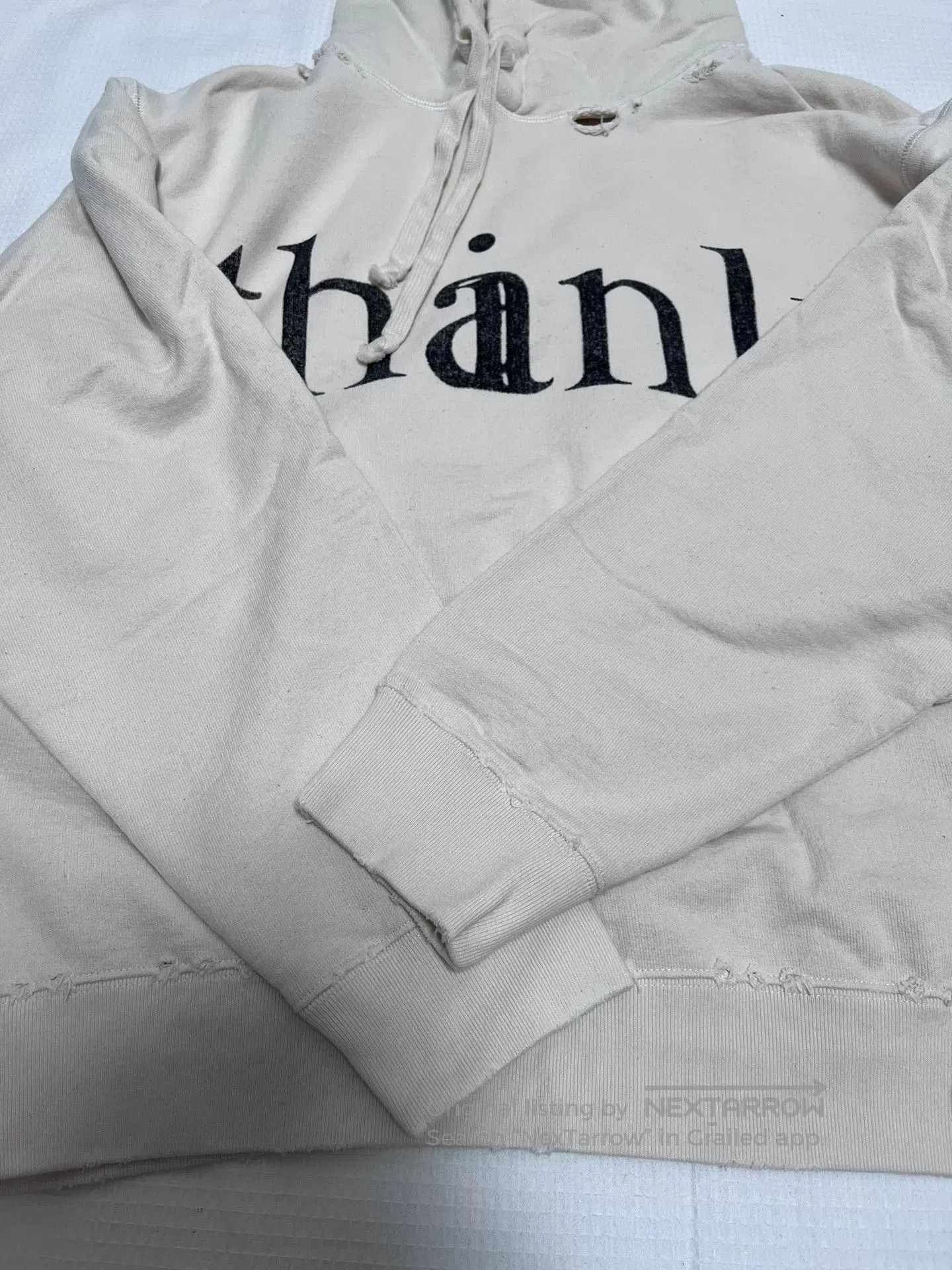 Gucci Gucci Beige Distressed Hoodie S. Size US S / EU 44-46 / 1 - 4 Thumbnail