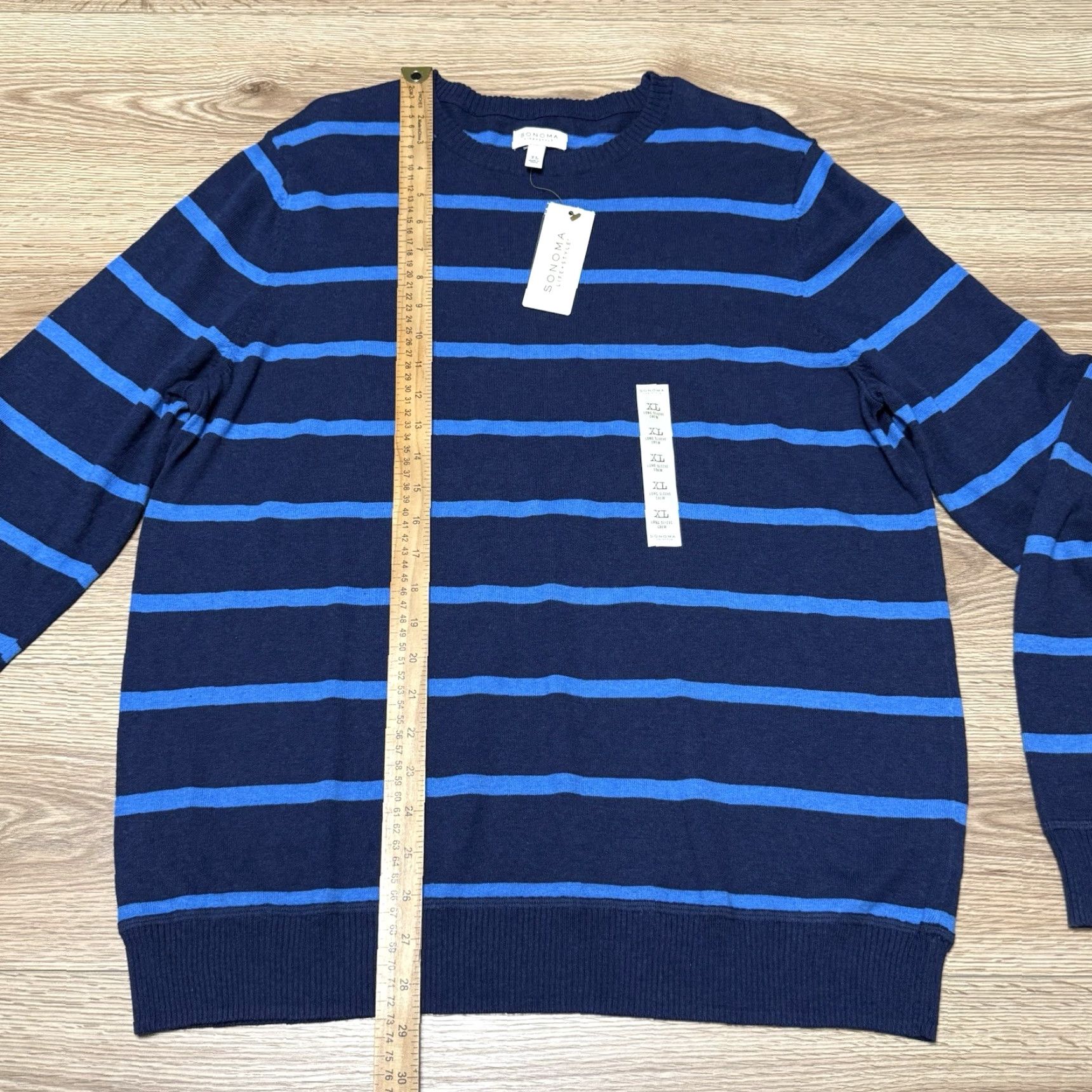 Vintage VINTAGE Sonoma Shirt Long Sleeve Mens XL Striped Blue Navy 80s Size US XL / EU 56 / 4 - 3 Thumbnail