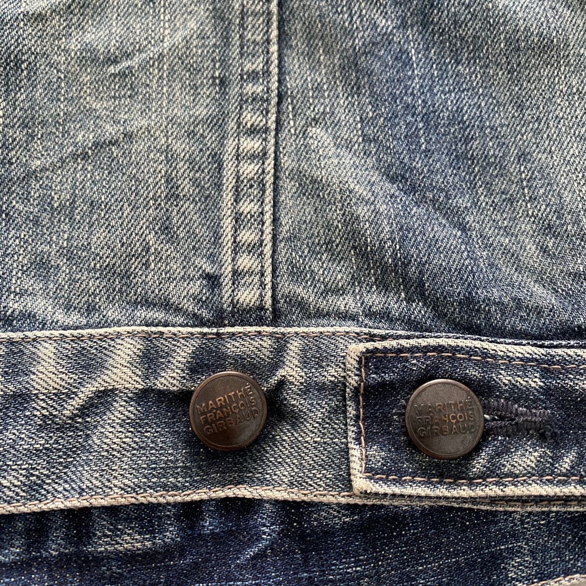 Marithe + Francois Girbaud Vintage Marithe Francois Girbaud Trucker Fadded Denim Jacket Size US S / EU 44-46 / 1 - 5 Thumbnail