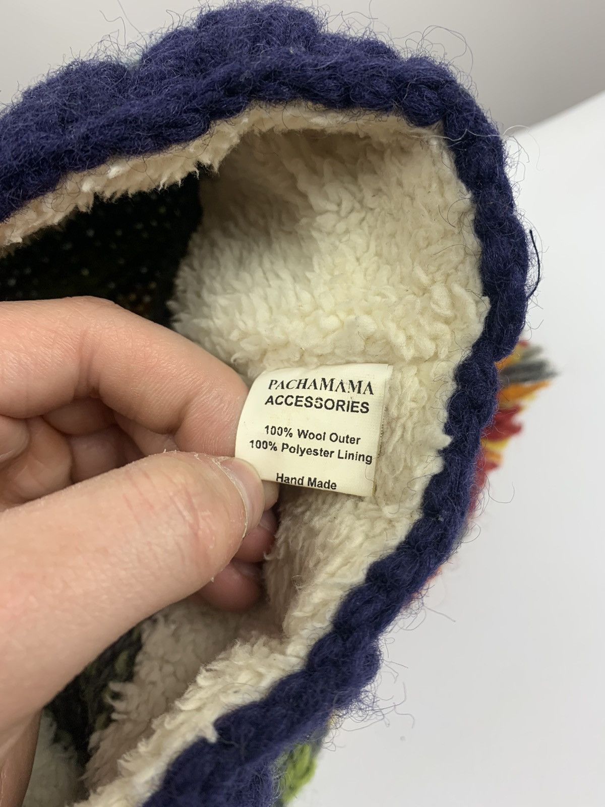 Designer × Handmade Vintage Pachamama Handmade 3D Striped Wool Knit Hat One Size Size ONE SIZE - 5 Thumbnail