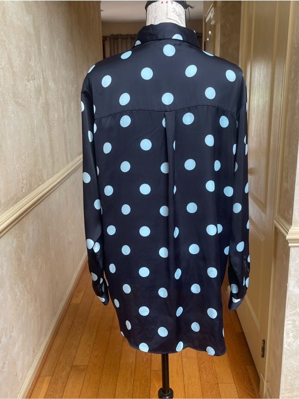 Zara Zara Satin Polka Dot Oversized Button Down Blouse XL Silky Size XL / US 12-14 / IT 48-50 - 4 Thumbnail
