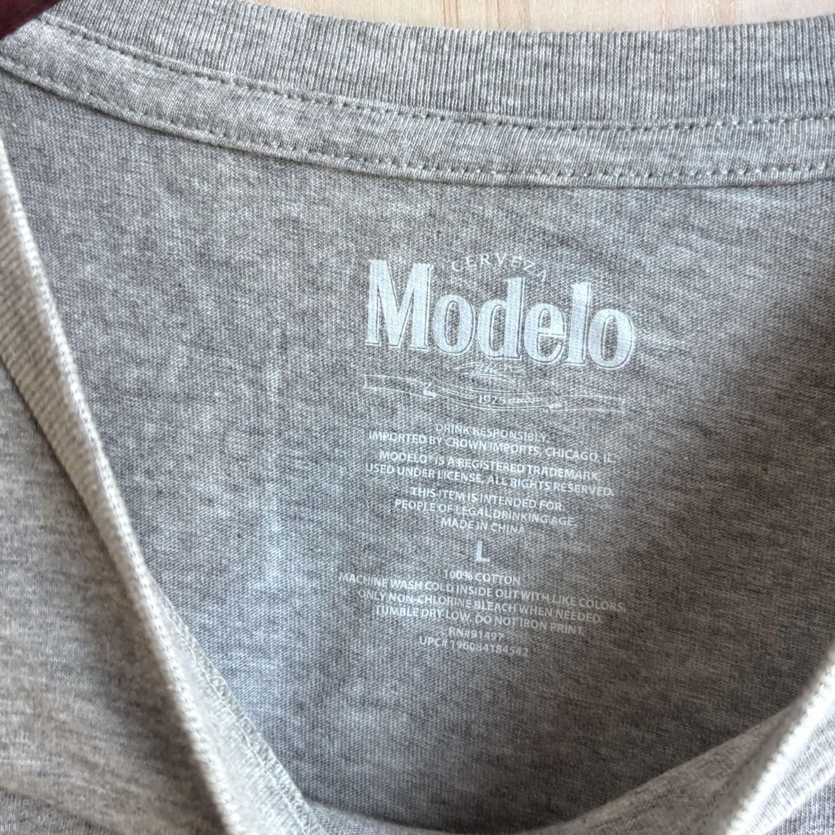 Vintage Modelo Shirt Mens Large Gray Cerveza Beer Graphic Tee T-Shirt Tagless Mexico Size US L / EU 52-54 / 3 - 3 Thumbnail