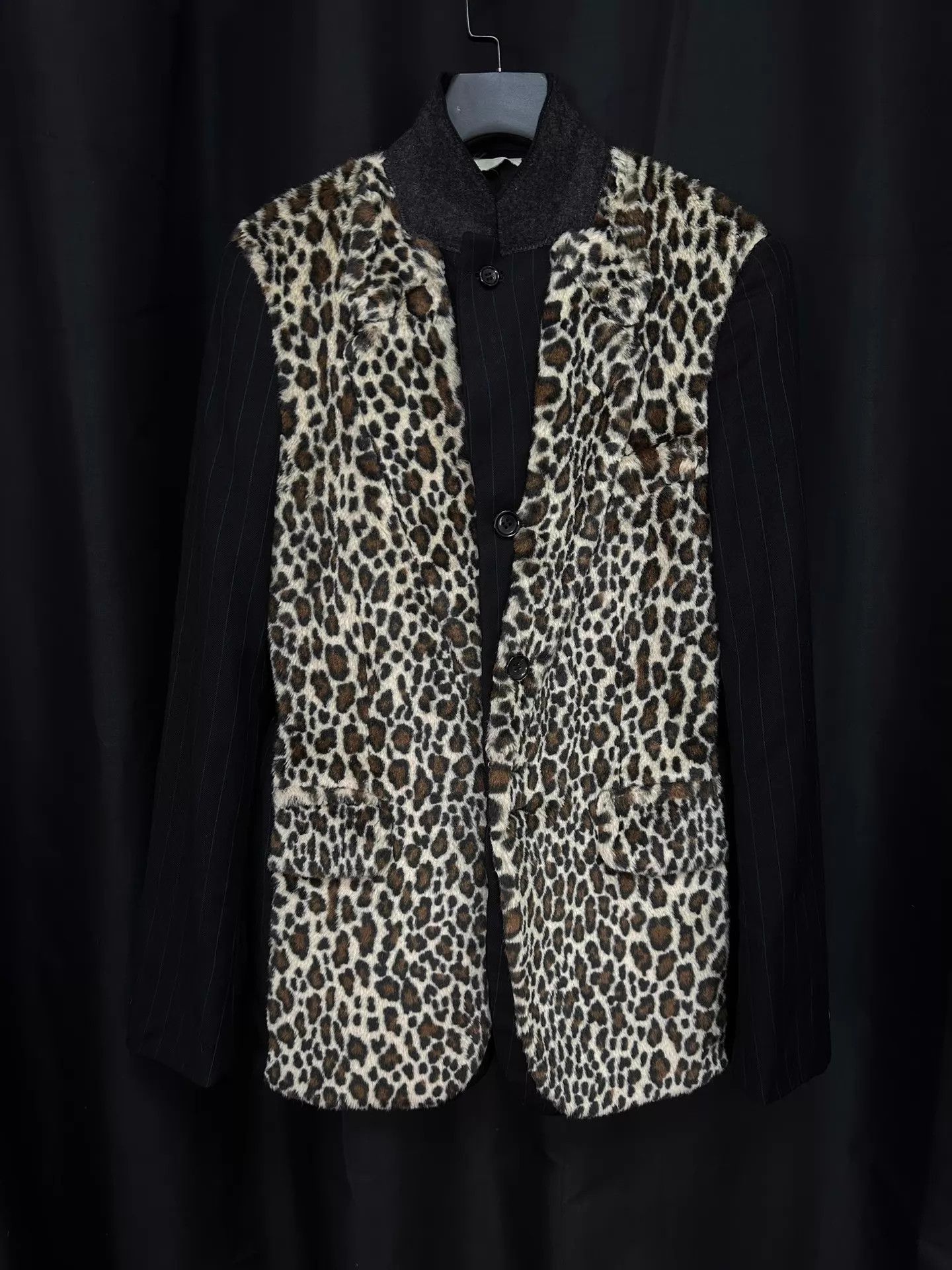 Comme des Garcons Comme des Garçons 09AW Leopard & Black Stripe Jacket XS Size US XS / EU 42 / 0 - 2 Thumbnail