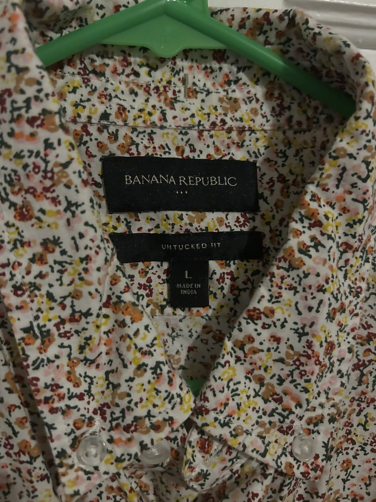 Banana Republic Banana Republic white floral button down Size US L / EU 52-54 / 3 - 3 Thumbnail