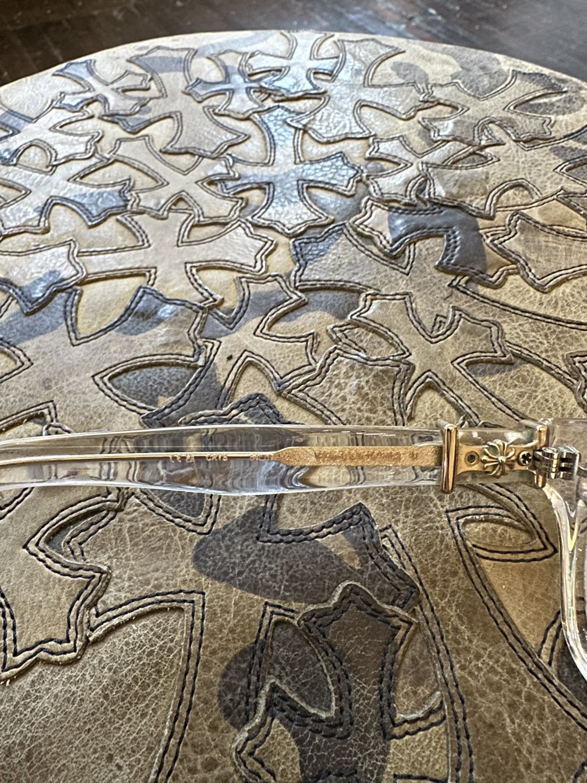 Chrome Hearts CHROME HEARTS VAGILLIONAIRE II CLEAR ON GOLD GLASSES Size ONE SIZE - 6 Thumbnail