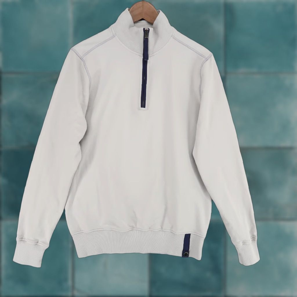 Vintage Charles Vane Sweatshirt Mens XL Gray Quarter Zip Pullover Cotton Made In Italy Size US XL / EU 56 / 4 - 1 Thumbnail