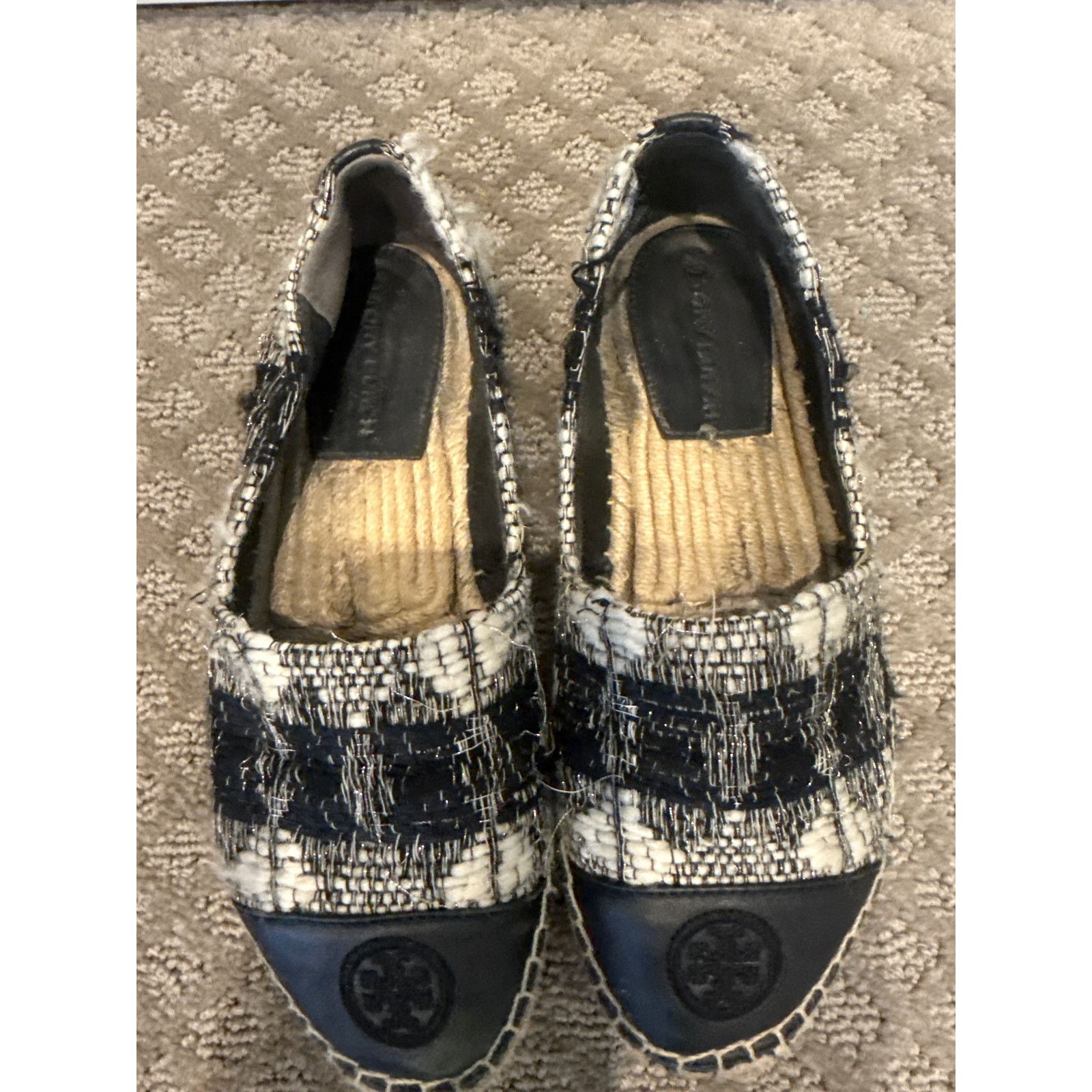 Tory Burch Tory Burch Women's Woven Stripe Cap Toe Espadrille Flats,7.5 Size US 7.5 / IT 37.5 - 4 Thumbnail