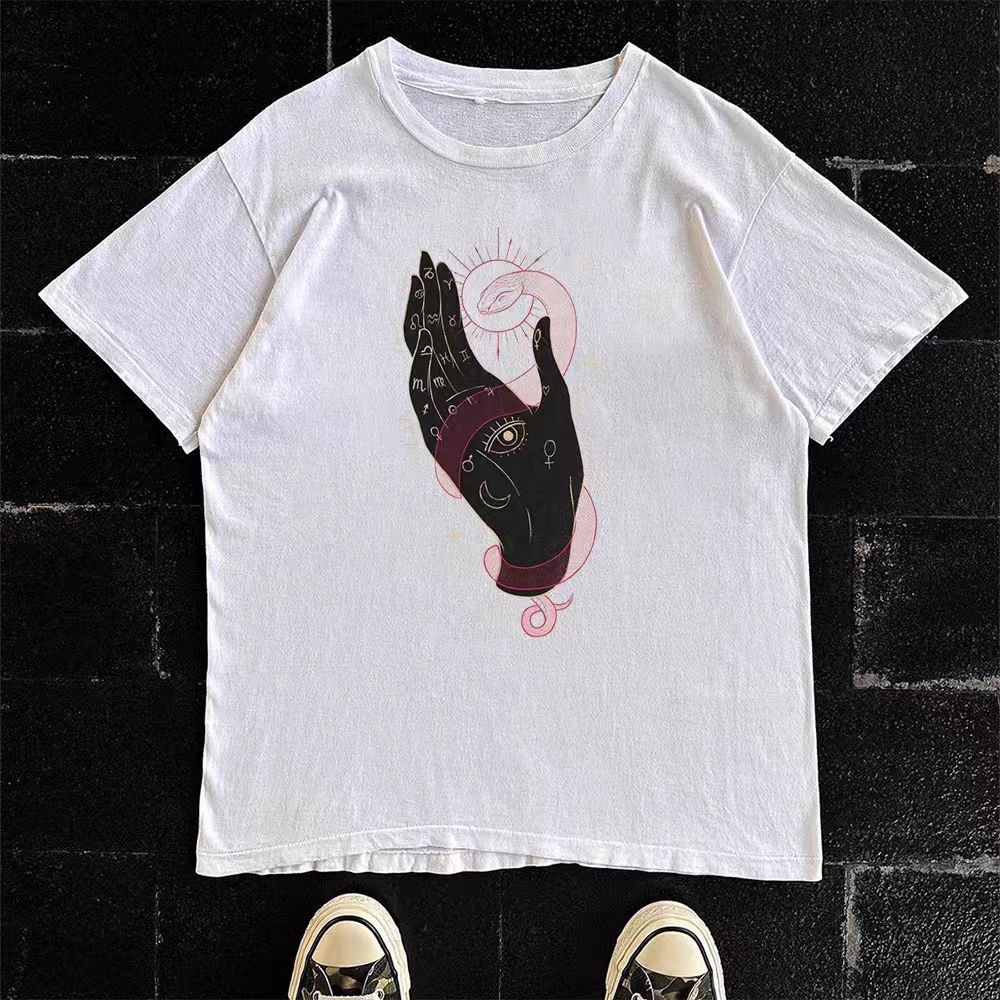 Other Street washed retro loose palm print t-shirt Size US M / EU 48-50 / 2 - 1 Thumbnail