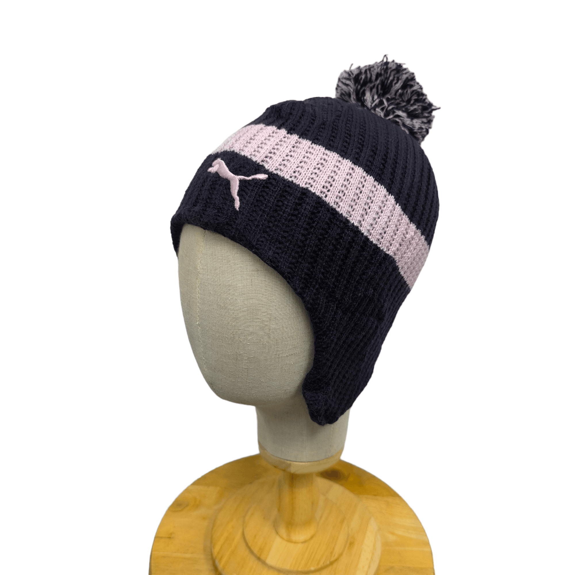 Puma ✨ Vintage puma logo stripes earflap beanie hat Size ONE SIZE - 1 Thumbnail