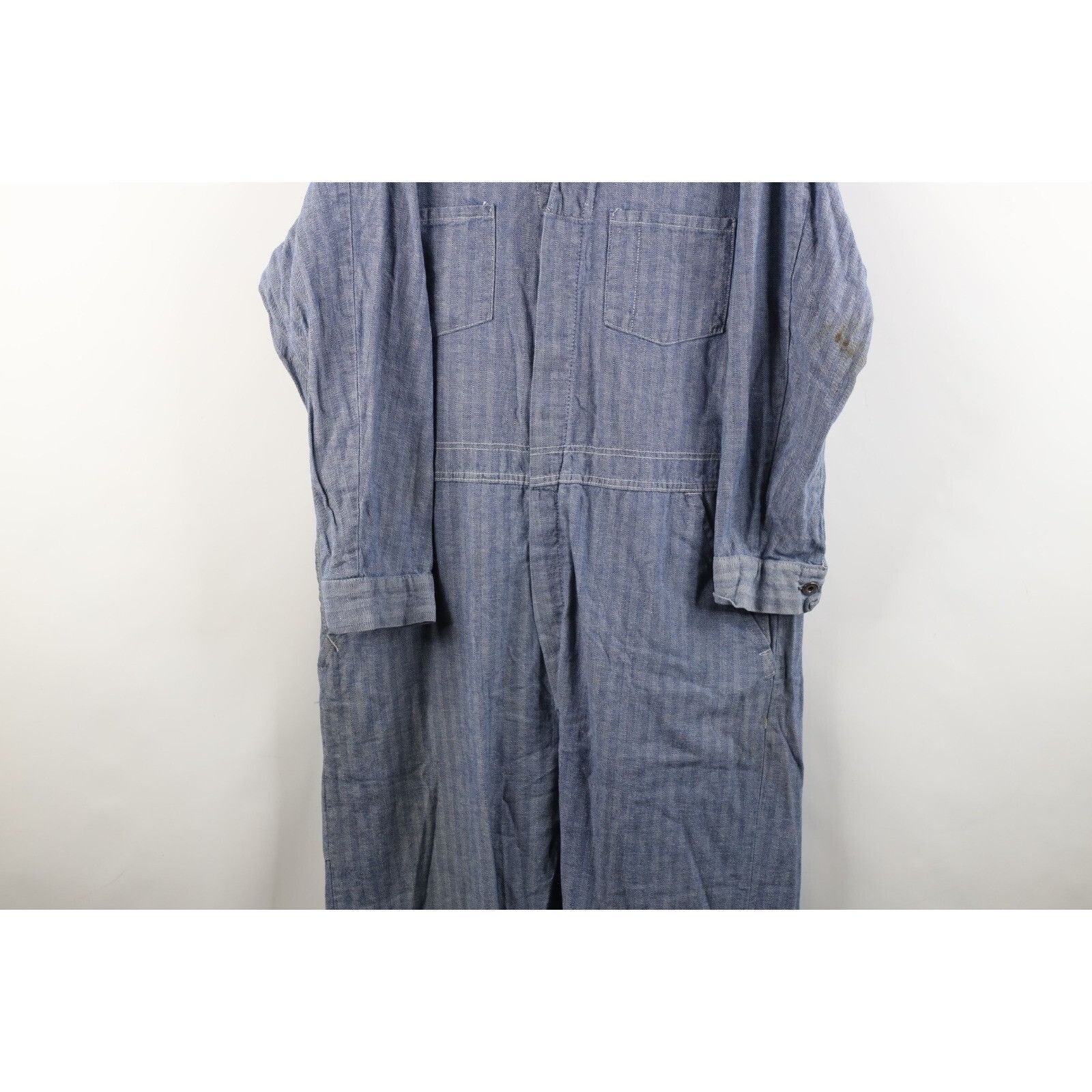 Vintage Vintage 60s Streetwear Herringbone Twill Denim Coveralls Size US 38 / EU 54 - 3 Thumbnail