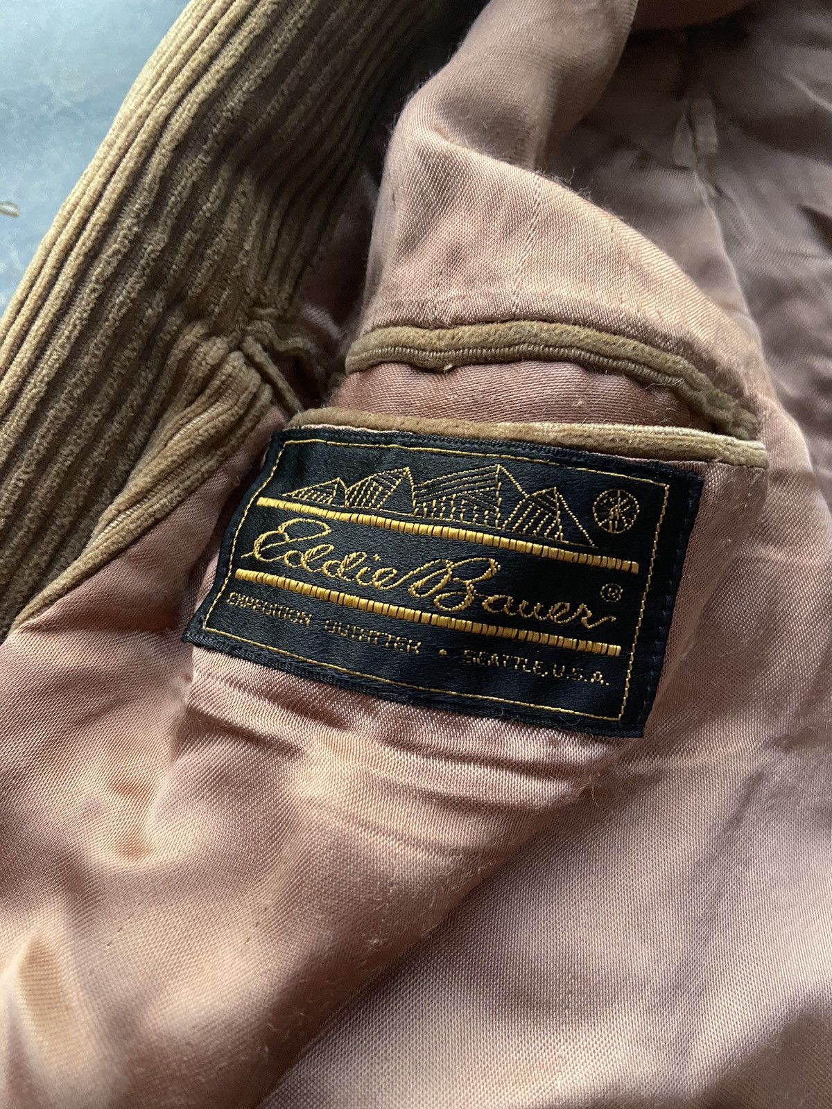 Eddie Bauer Vintage 1970s Eddie Bauer Satin Lined Corduroy Blazer Jacket Size 42L - 4 Thumbnail