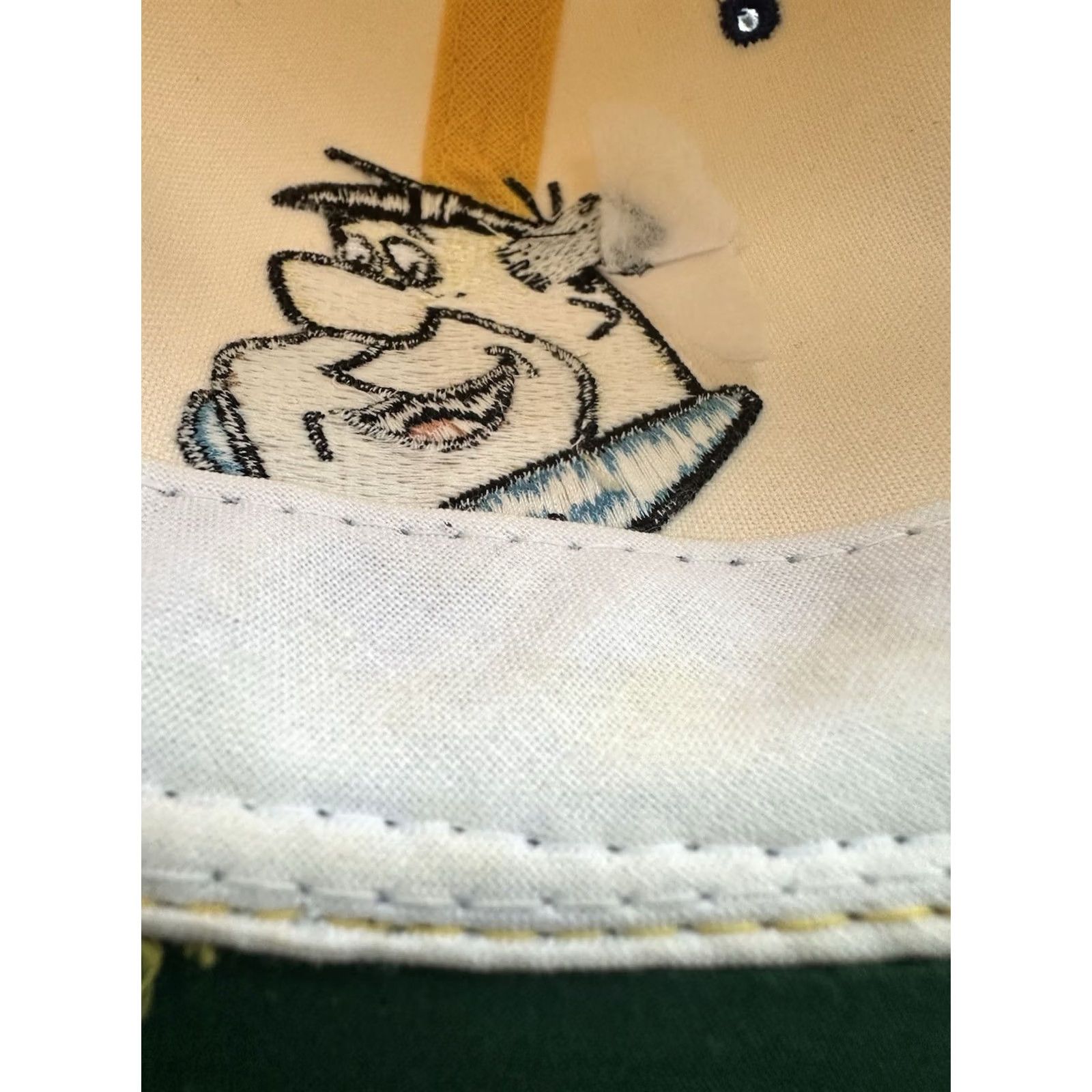 American Needle VINTAGE Fred Flintstone Blockhead Snapback Ball Hat 1993 American Needle NWOT Men One Size Yellow Twill Cotton Polyester Adjustable 90s Size ONE SIZE - 7 Thumbnail