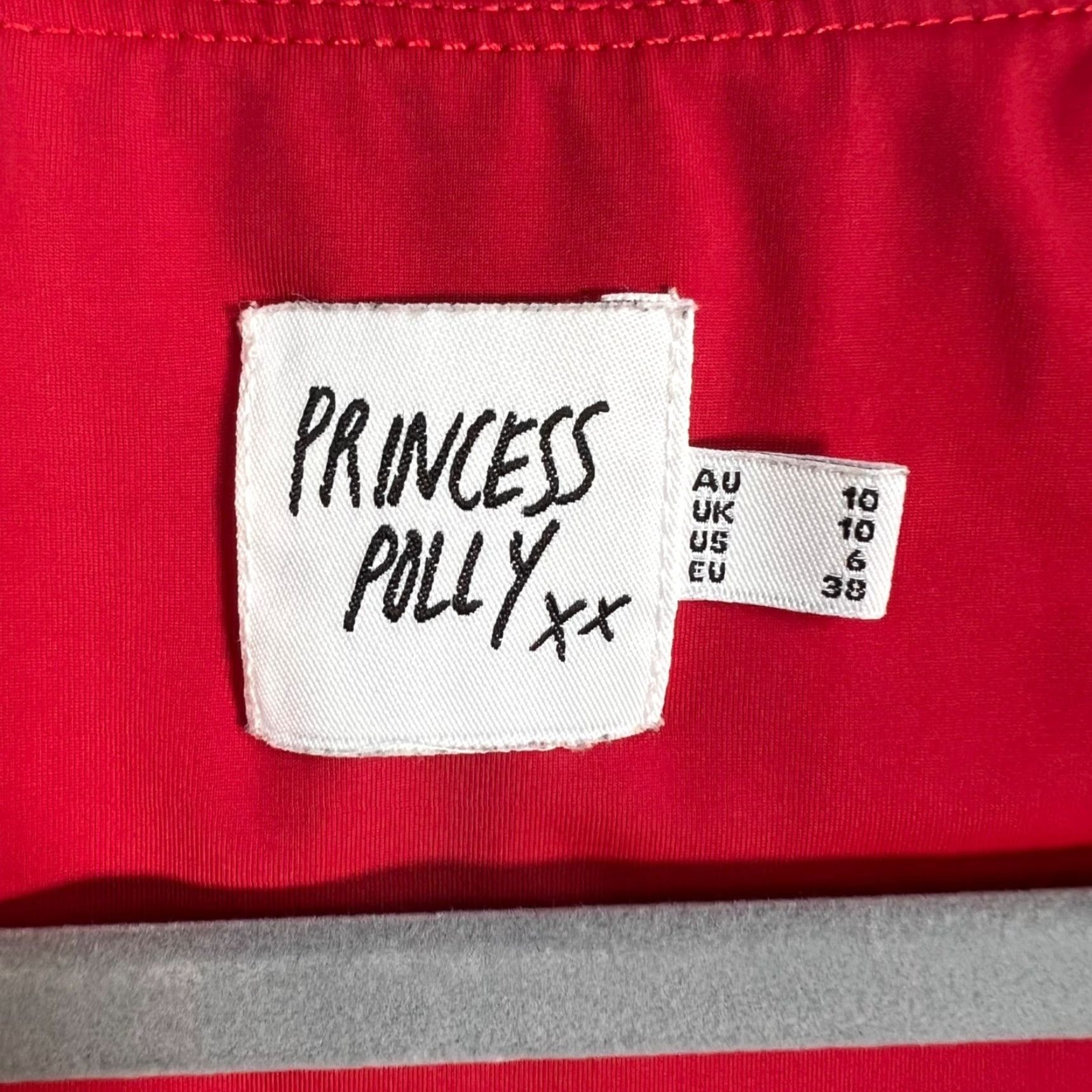 PRINCESS POLLY Princess Polly Red Tank Top Womens Size 6 Sleeveless Nylon Blend Solid Casual Summer Size M / US 6-8 / IT 42-44 - 3 Thumbnail