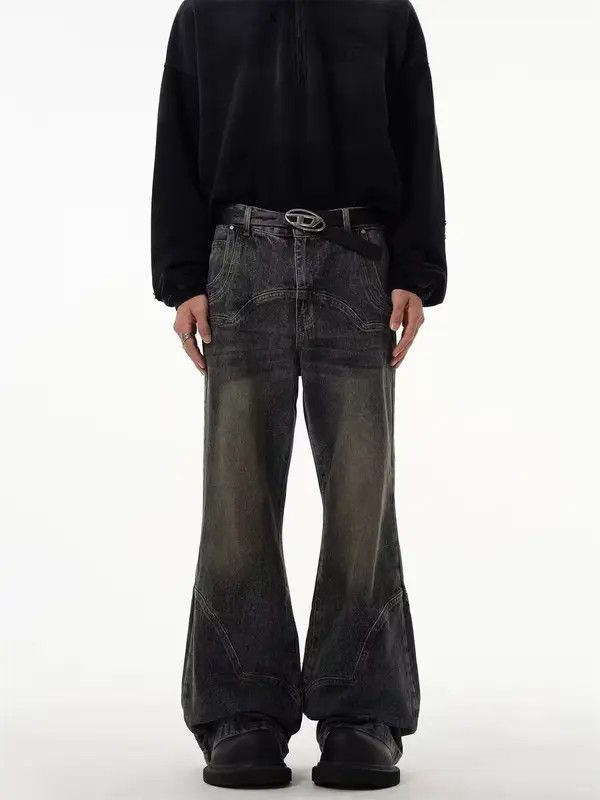 VIBE Retro heavy distressed micro flared patchwork jeans Size US 32 / EU 48 - 7 Thumbnail
