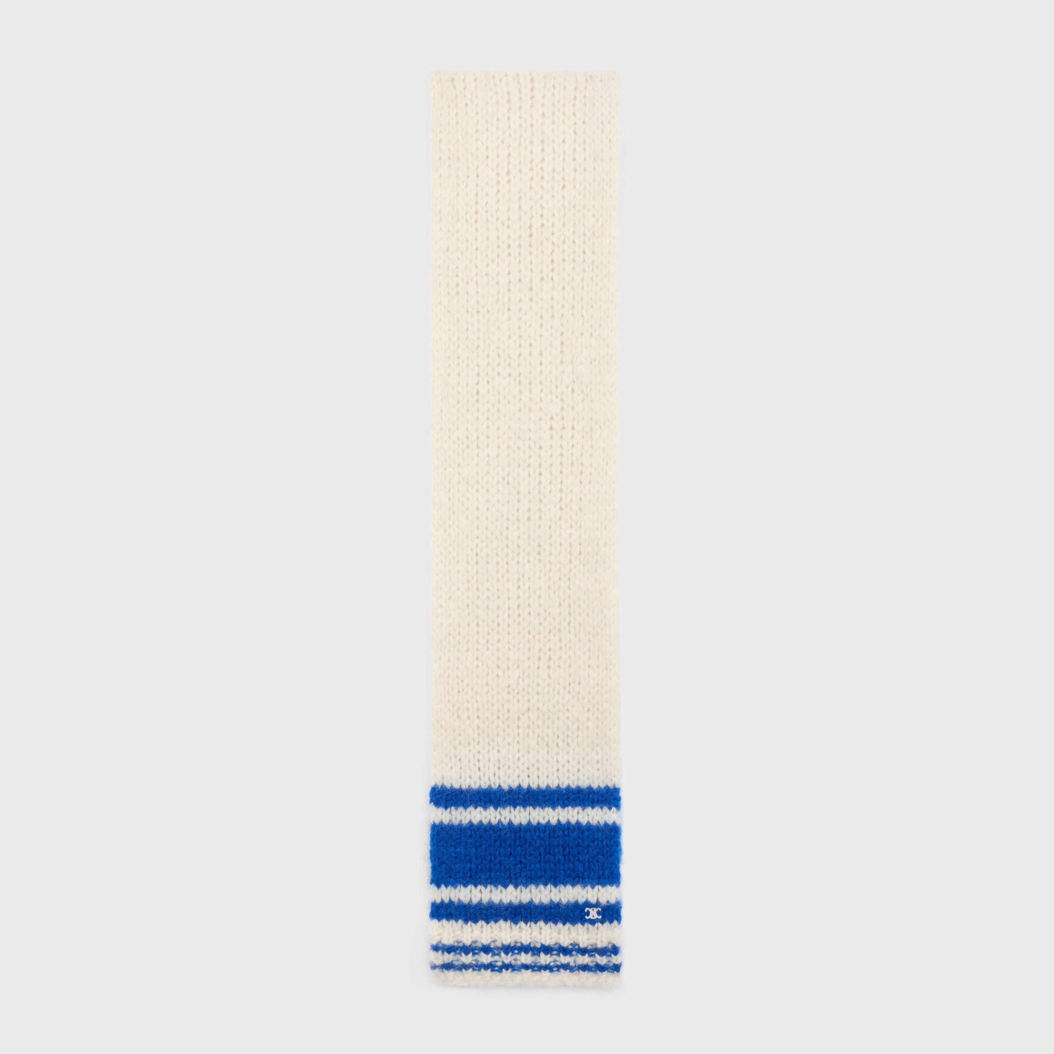 Celine o1bcso1str0925 2ADOV905Z Size: OS / Scarf in Off White/Blue Size ONE SIZE - 1 Thumbnail