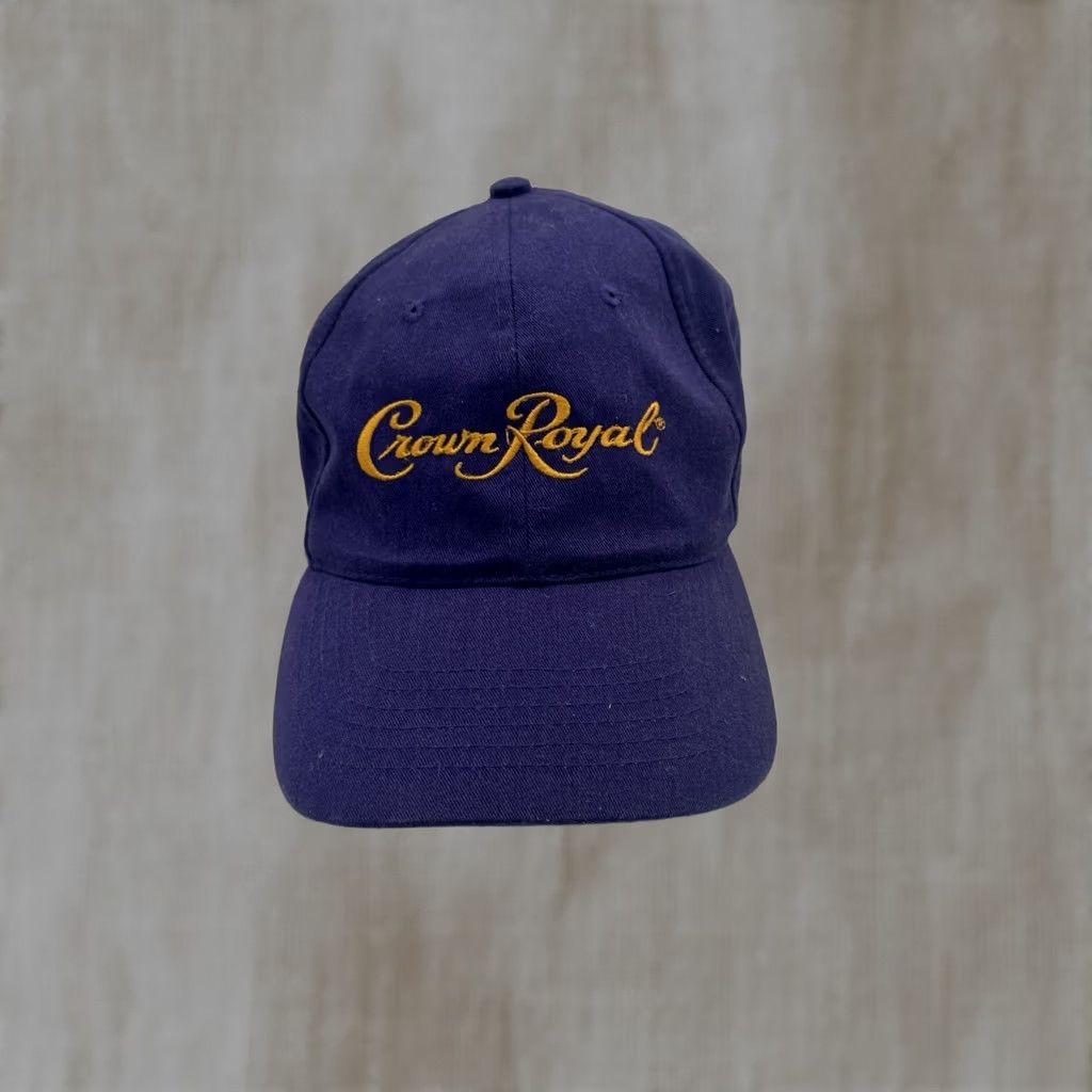 Vintage Crown Royal Baseball Cap Hat Purple Adjustable Solid Men Splitback Wrapback One-Size Cap Size ONE SIZE - 1 Thumbnail