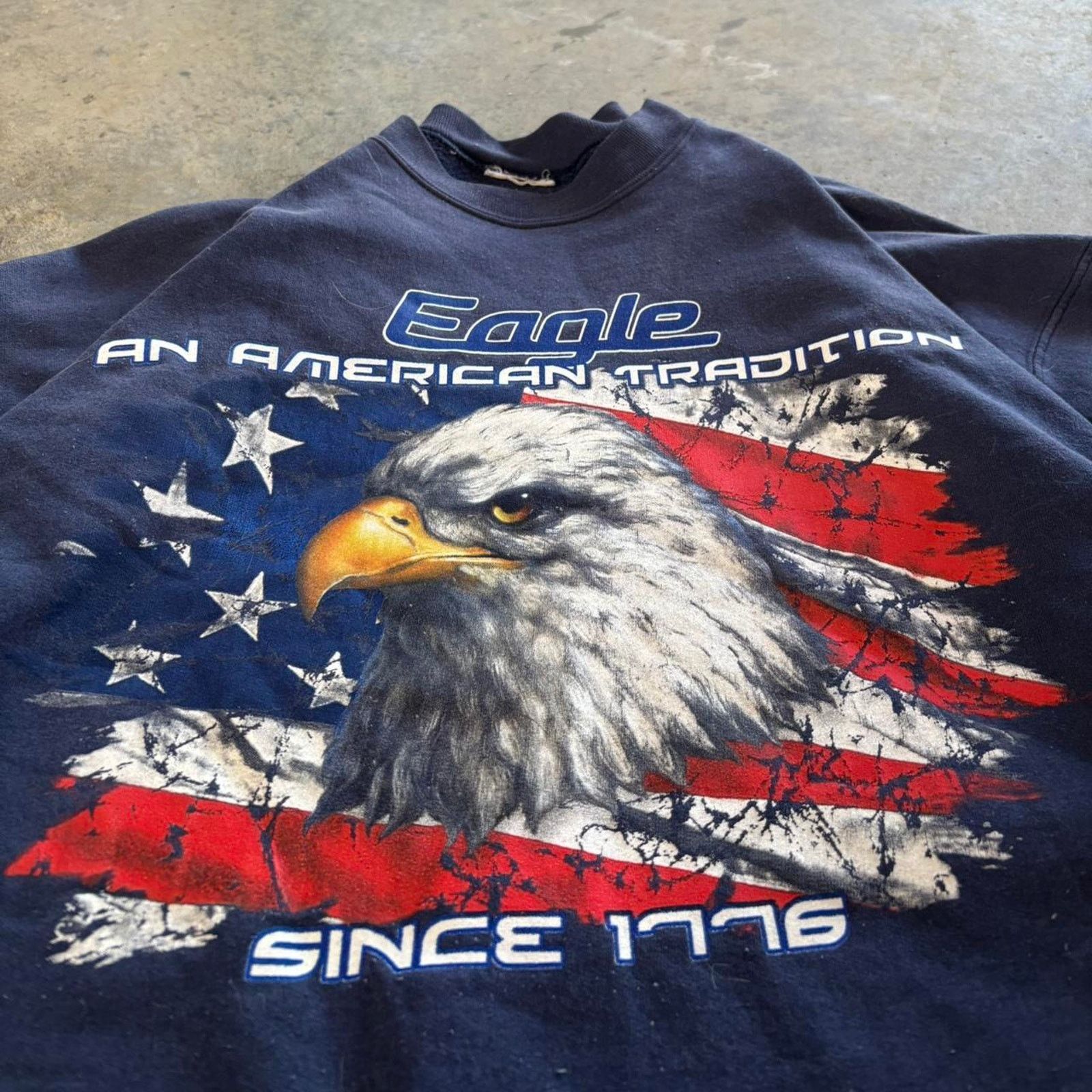 Nike × Russell Athletic × Vintage 90s Patriotic USA Crewneck Size US XL / EU 56 / 4 - 2 Thumbnail