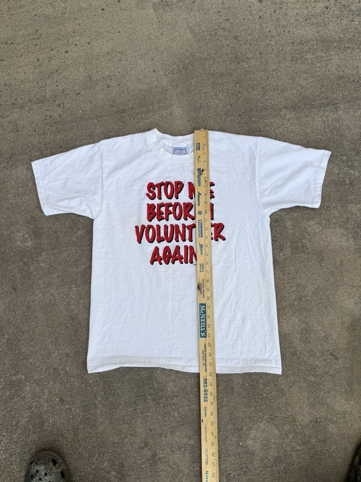 Vintage Vintage 90s Stop Me Before I Volunteer Again Tee All Sport Size US L / EU 52-54 / 3 - 4 Thumbnail