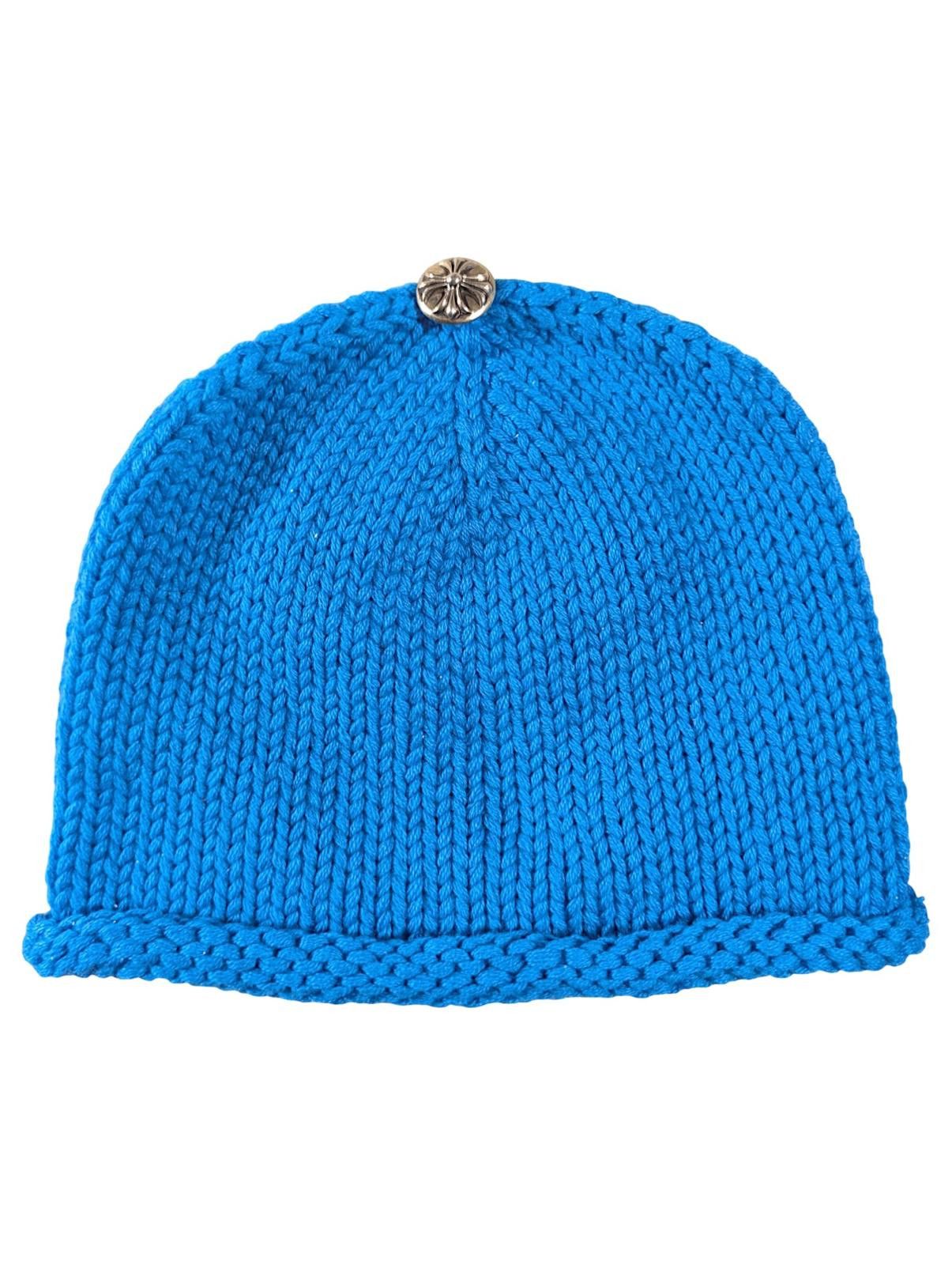 Chrome Hearts Blue Cashmere Beanie Purple Cross Patch Size ONE SIZE - 2 Thumbnail